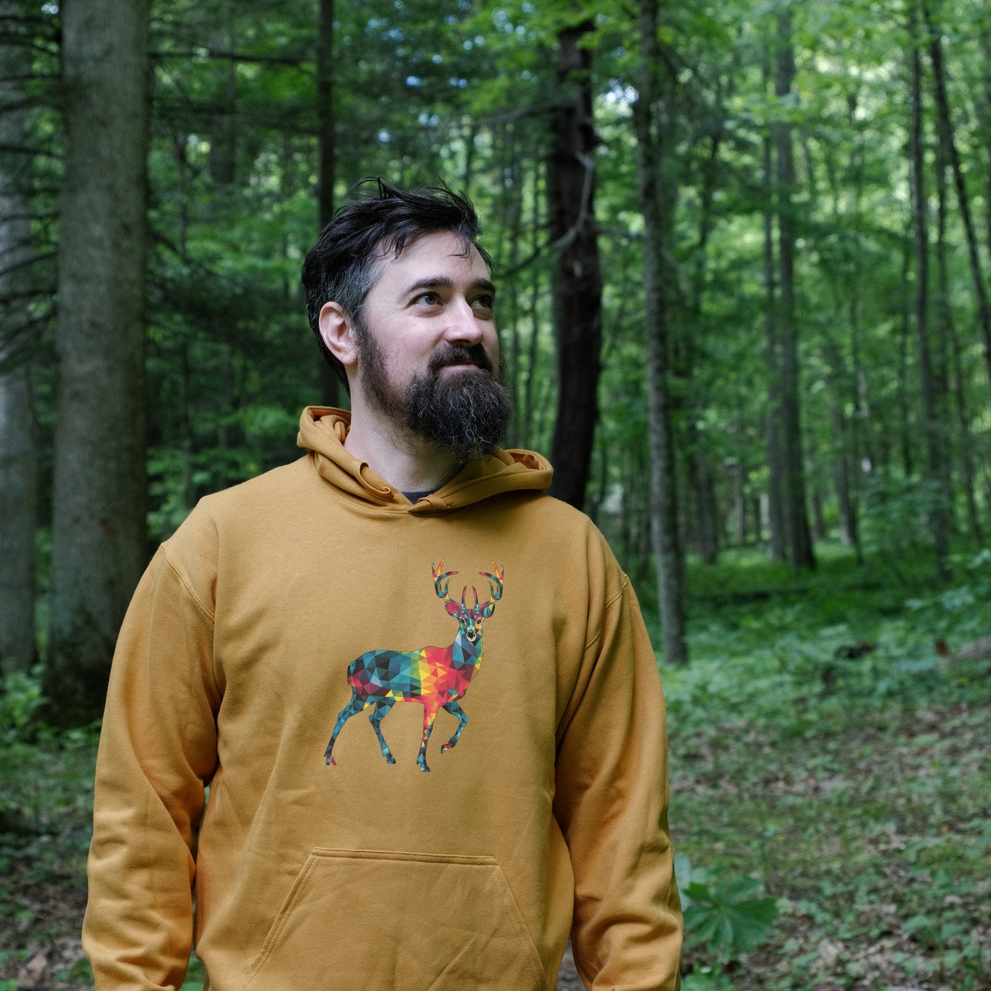 Deer Mosaic Hoodie Adventure and Outdoors Themed Hoodie
