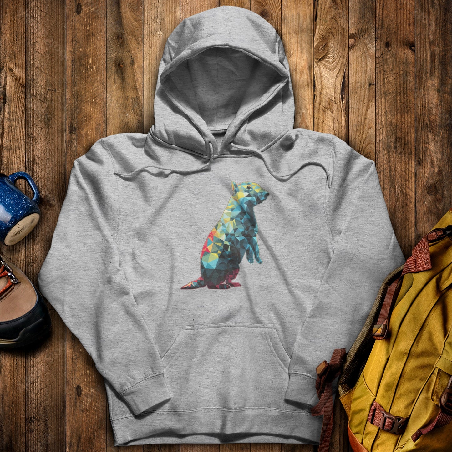 Prairie Dog Mosaic Hoodie Sport Grey Adventure and Outdoors Themed Hoodie