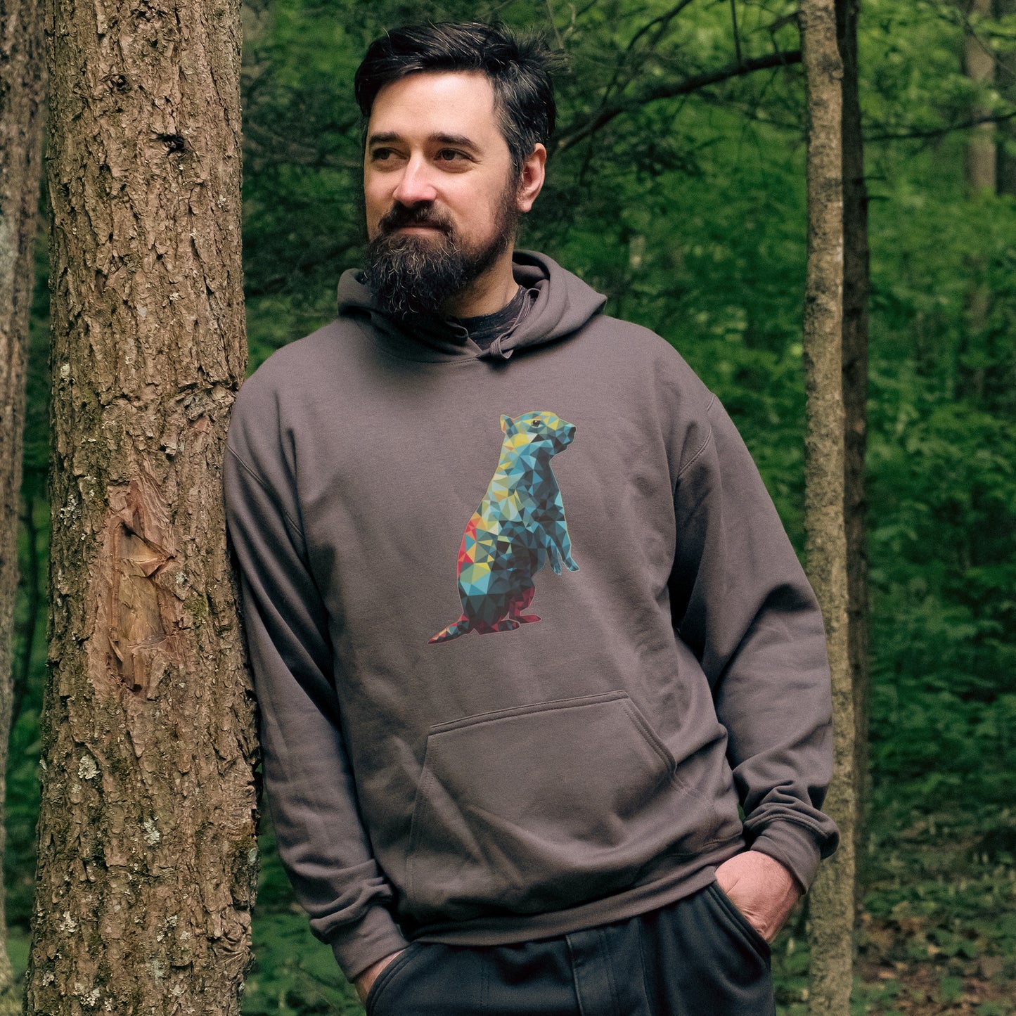 Prairie Dog Mosaic Hoodie Adventure and Outdoors Themed Hoodie