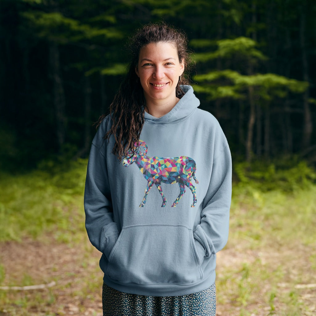 Ram Mosaic Hoodie Adventure and Outdoors Themed Hoodie