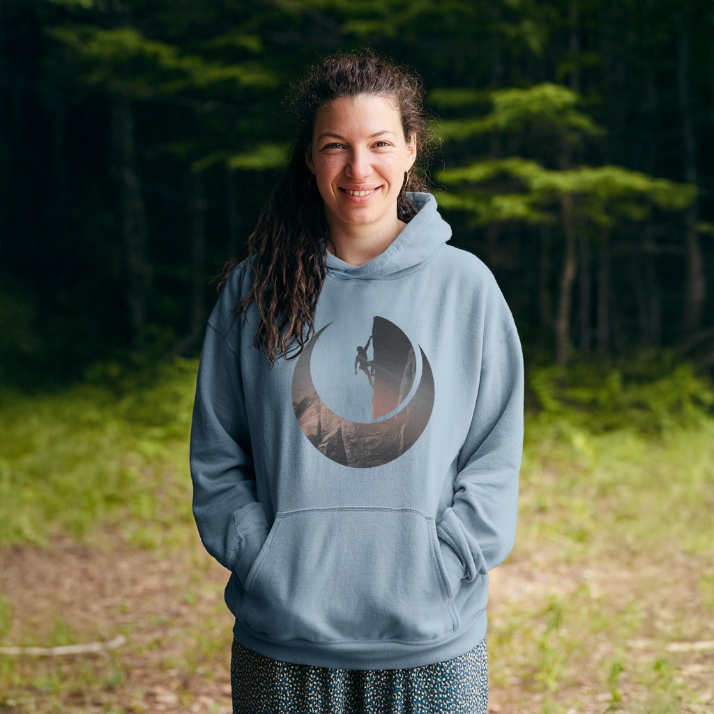Rock Climber Silhouette Hoodie Adventure and Outdoors Themed Hoodie