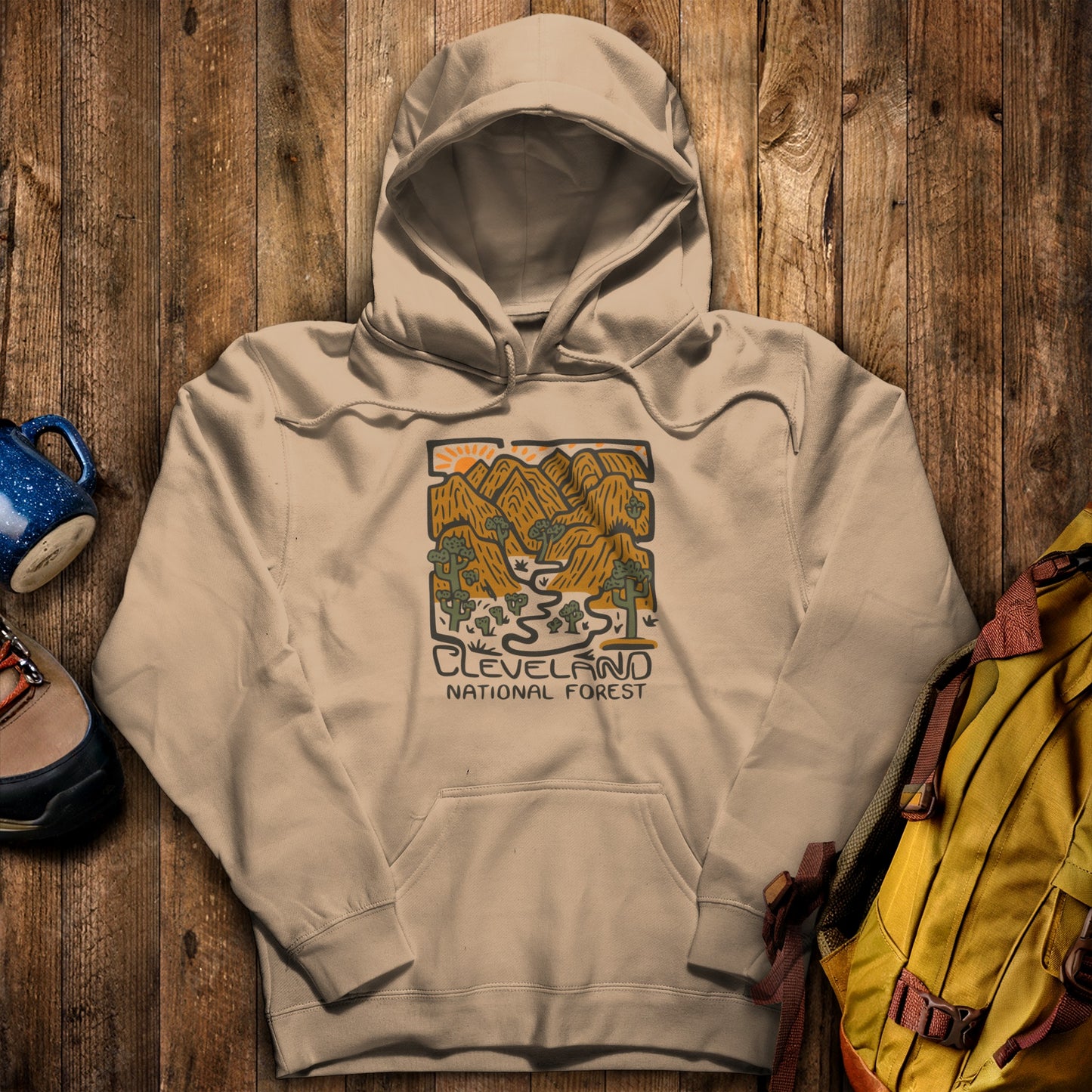 Cleveland National Forest Hoodie Sand Adventure and Outdoors Themed Hoodie