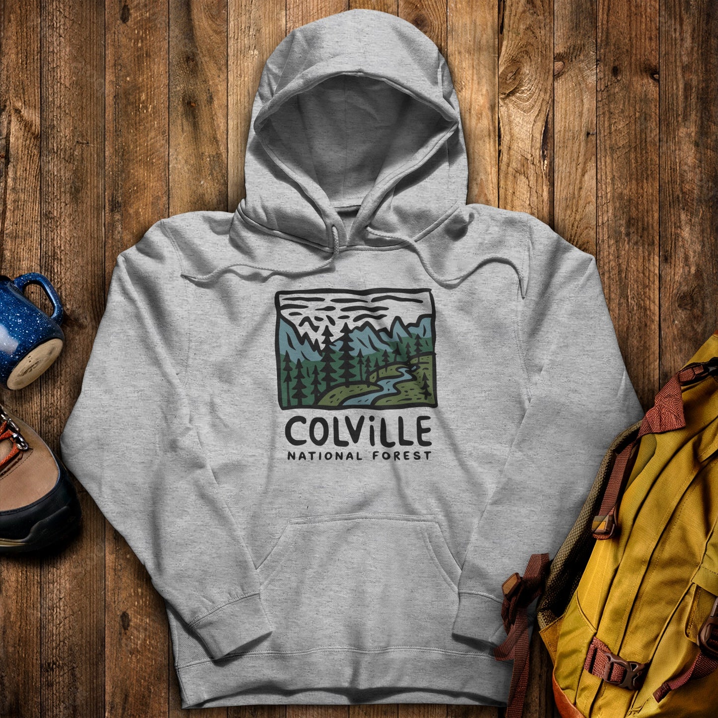 Colville National Forest Hoodie Sport Grey Adventure and Outdoors Themed Hoodie
