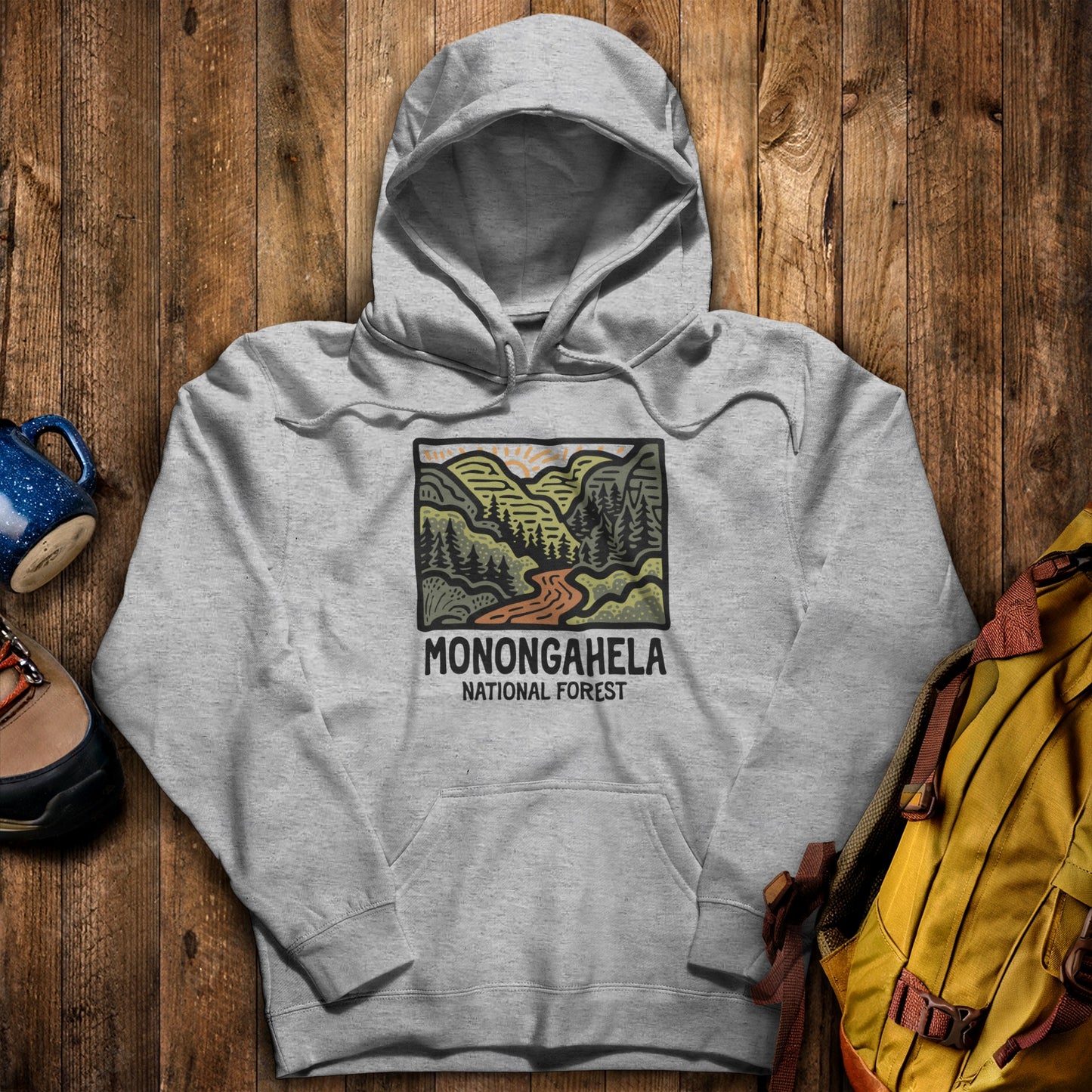 Monongahela National Forest Hoodie Sport Grey Adventure and Outdoors Themed Hoodie