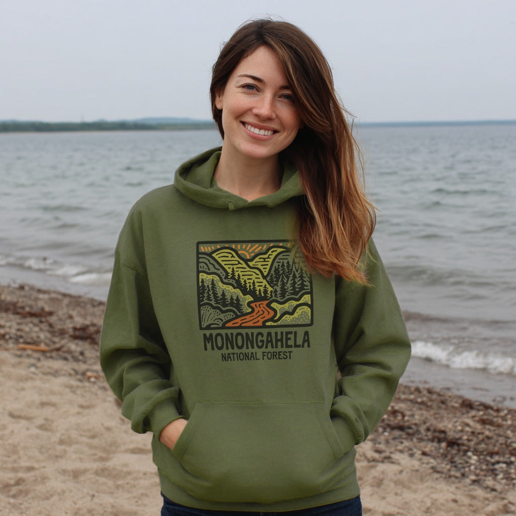 Monongahela National Forest Hoodie Adventure and Outdoors Themed Hoodie