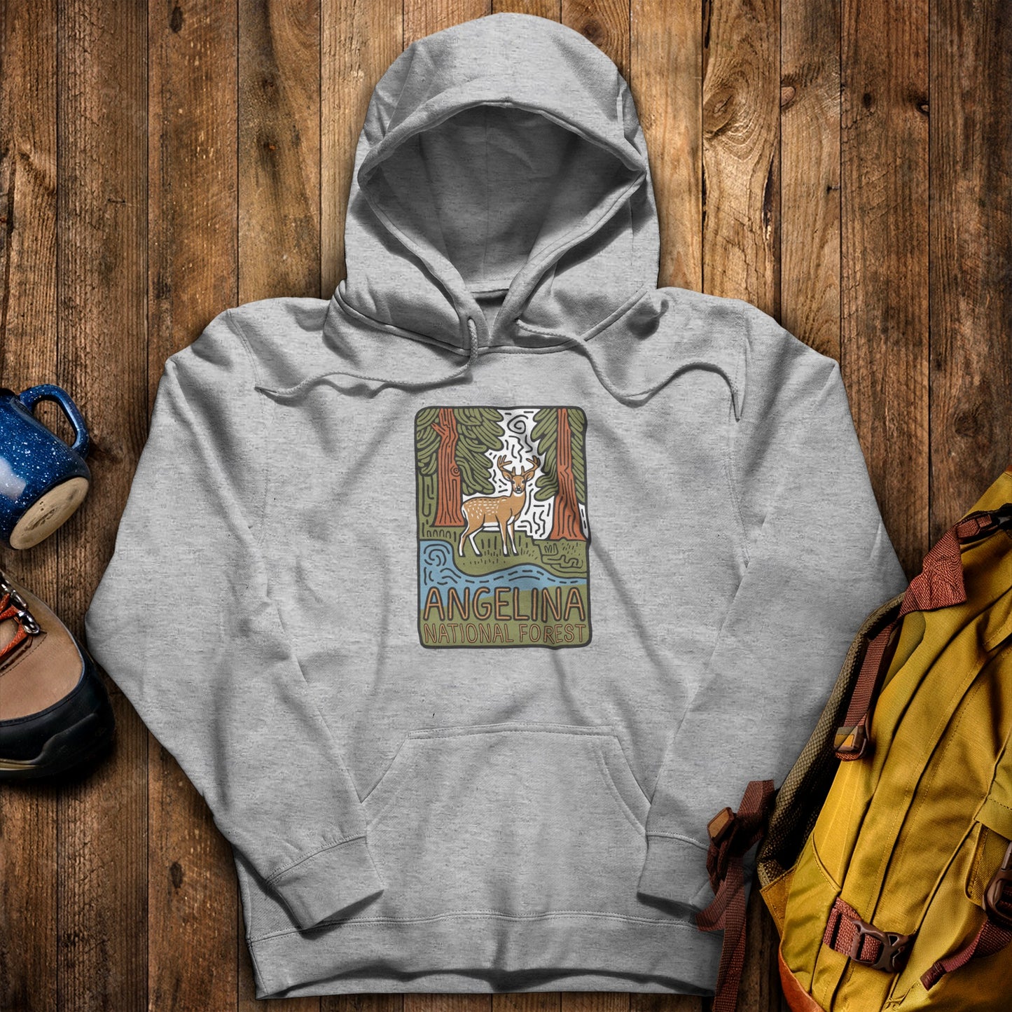 Angelina National Forest Hoodie Sport Grey Adventure and Outdoors Themed Hoodie