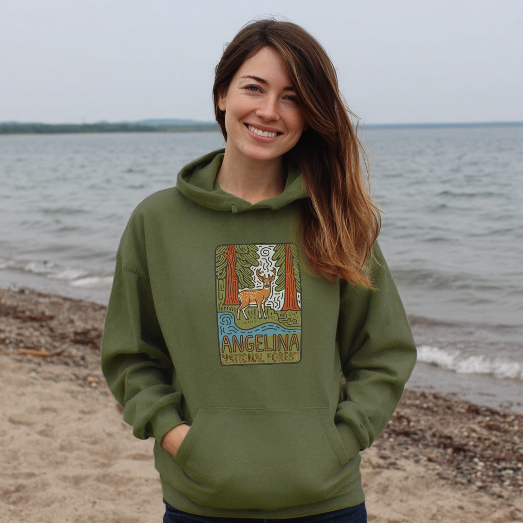 Angelina National Forest Hoodie Adventure and Outdoors Themed Hoodie