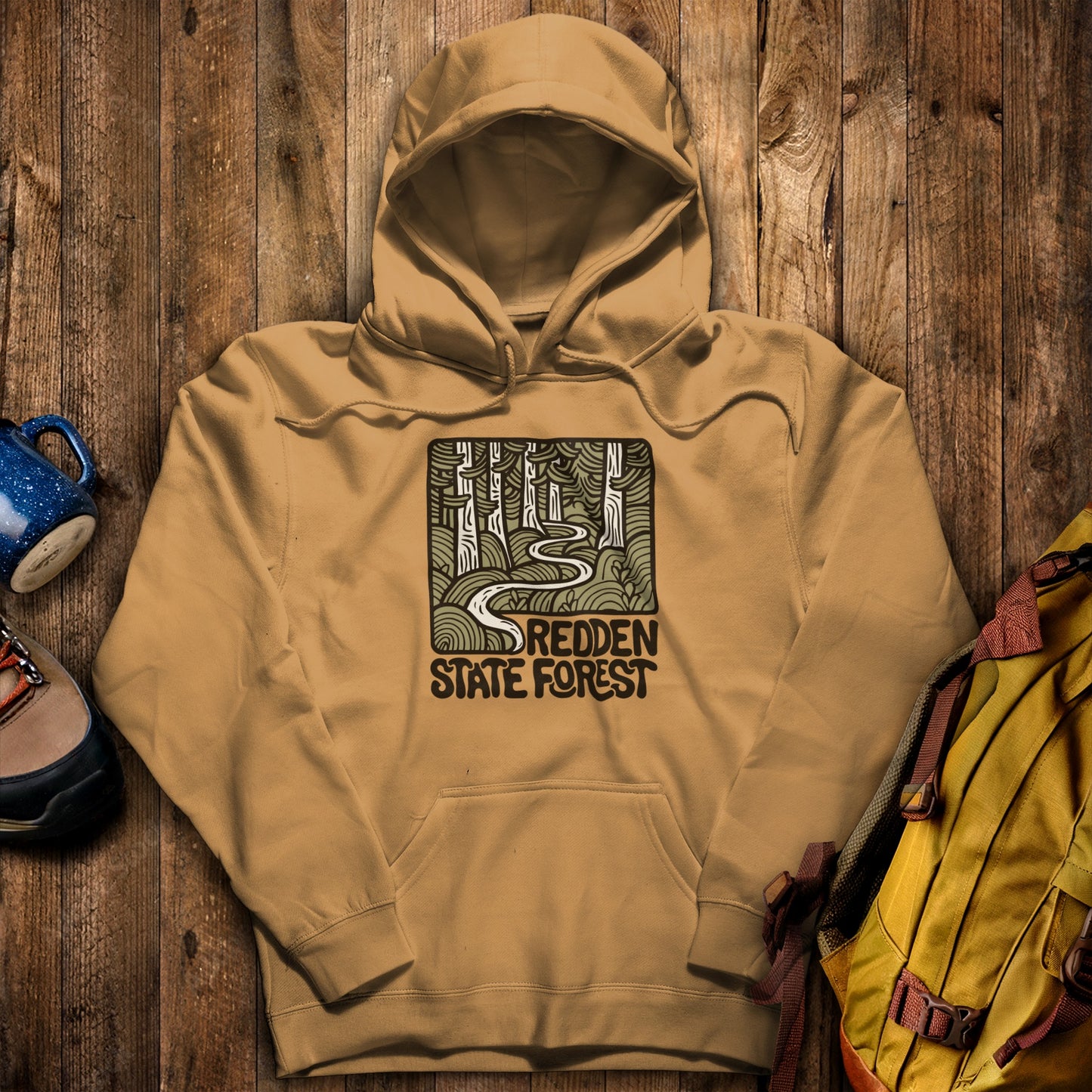 Redden State Forest Hoodie Mustard Adventure and Outdoors Themed Hoodie