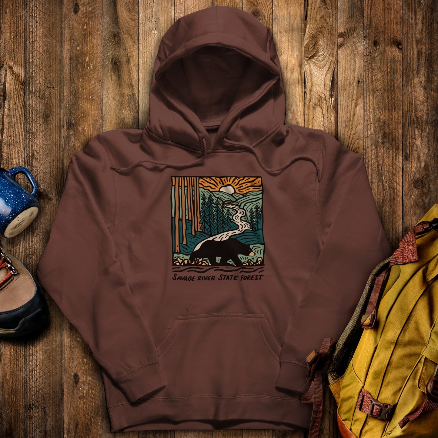 Savage River State Forest Hoodie Cocoa Adventure and Outdoors Themed Hoodie