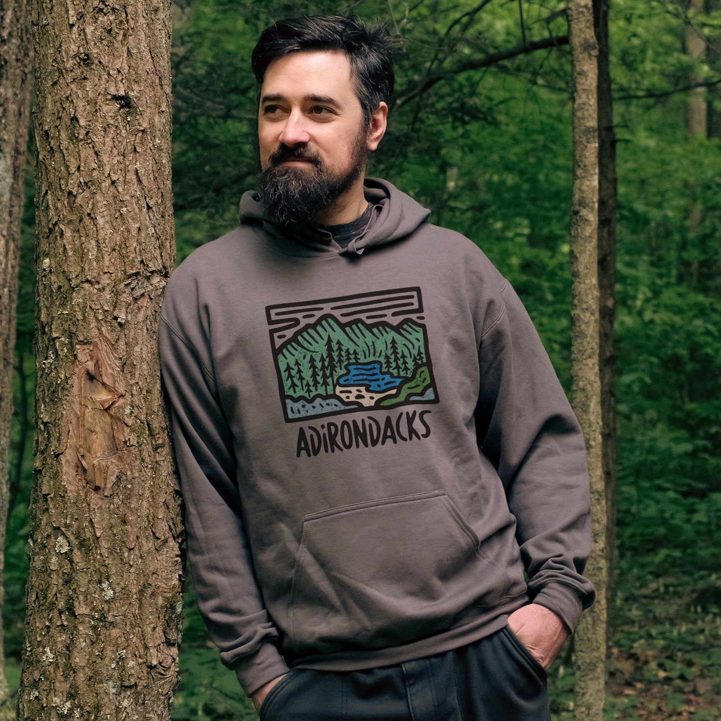 Adirondack Mountains Hoodie Adventure and Outdoors Themed Hoodie