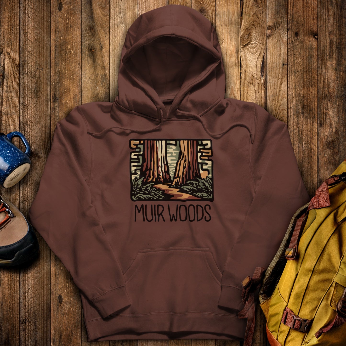 Muir Woods National Monument Hoodie Cocoa Adventure and Outdoors Themed Hoodie
