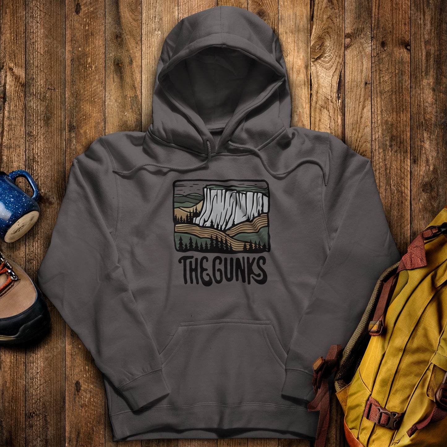 Shawangunk Ridge Hoodie Charcoal Adventure and Outdoors Themed Hoodie
