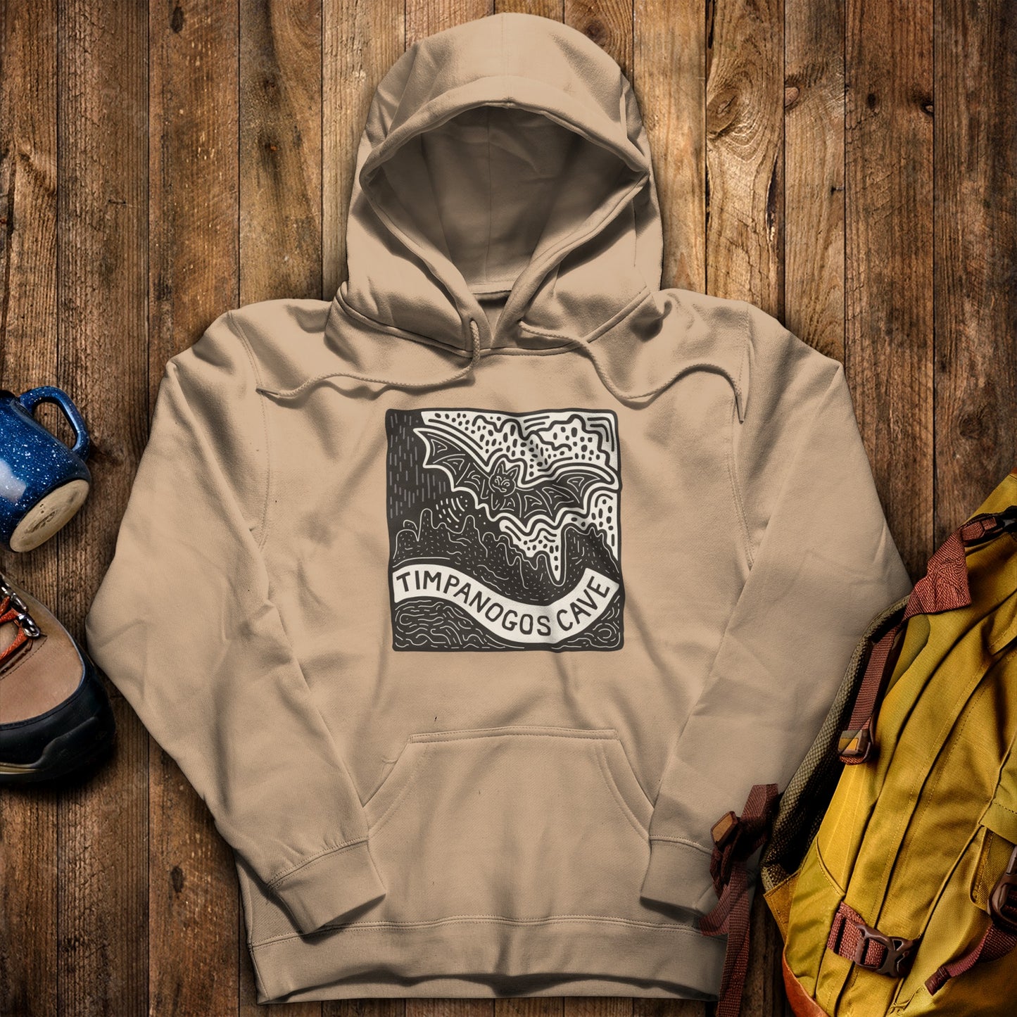 Timpanogos Cave Hoodie Sand Adventure and Outdoors Themed Hoodie