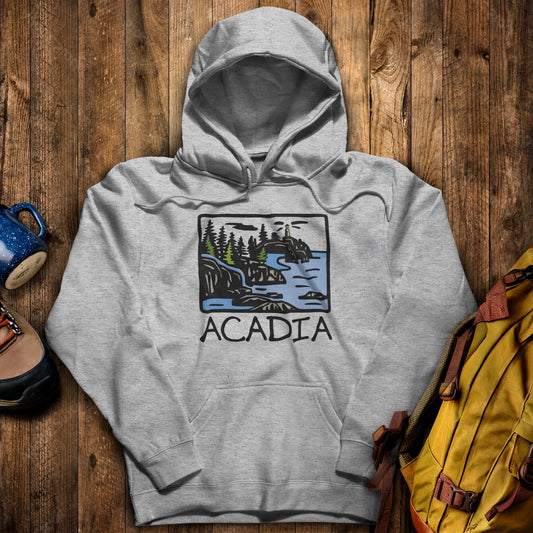 Acadia National Park Hoodie Sport Grey Adventure and Outdoors Themed Hoodie