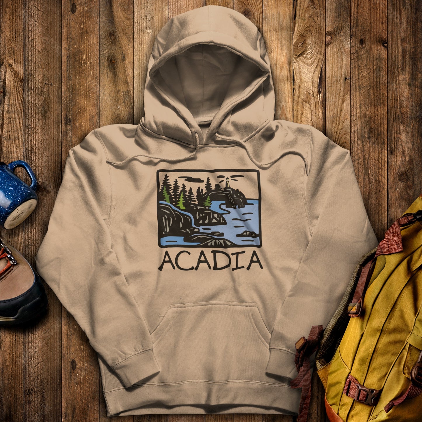 Acadia National Park Hoodie Sand Adventure and Outdoors Themed Hoodie