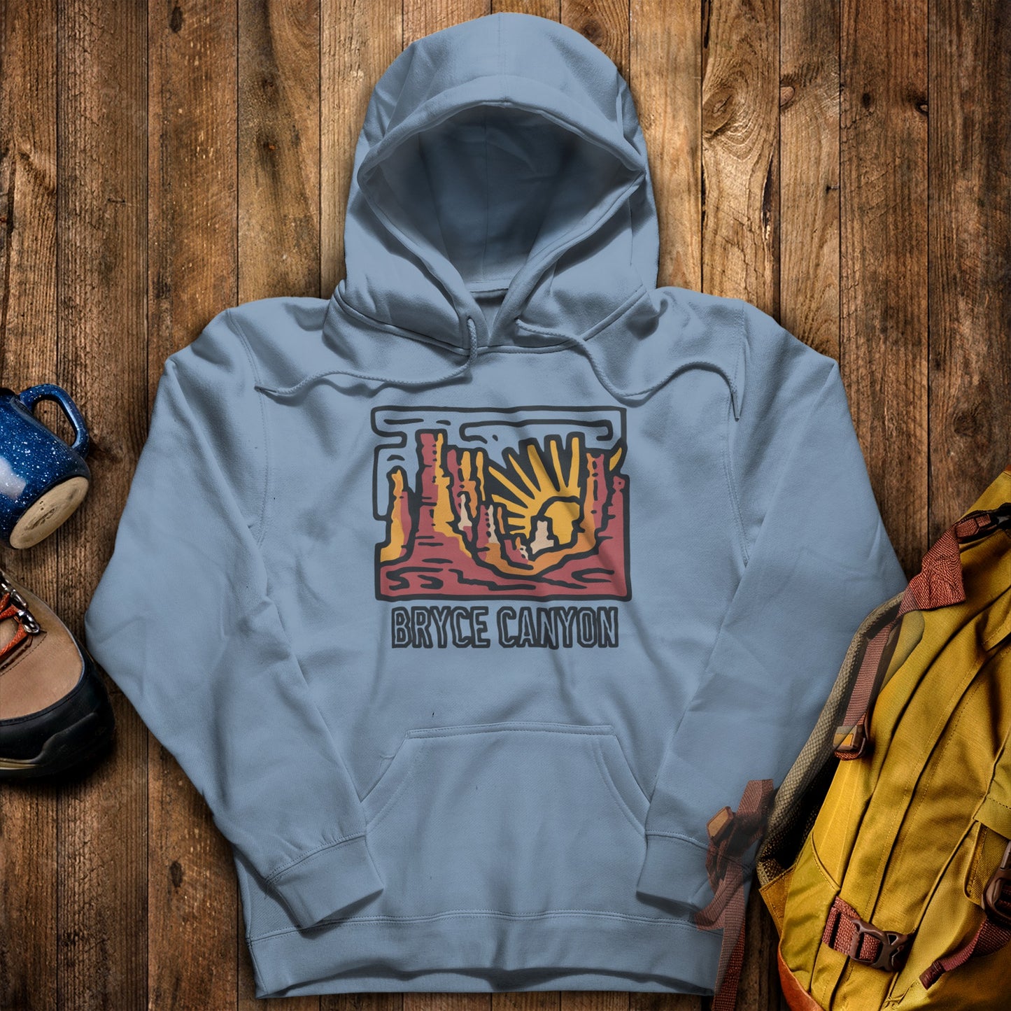 Bryce Canyon National Park Hoodie Stone Blue Adventure and Outdoors Themed Hoodie
