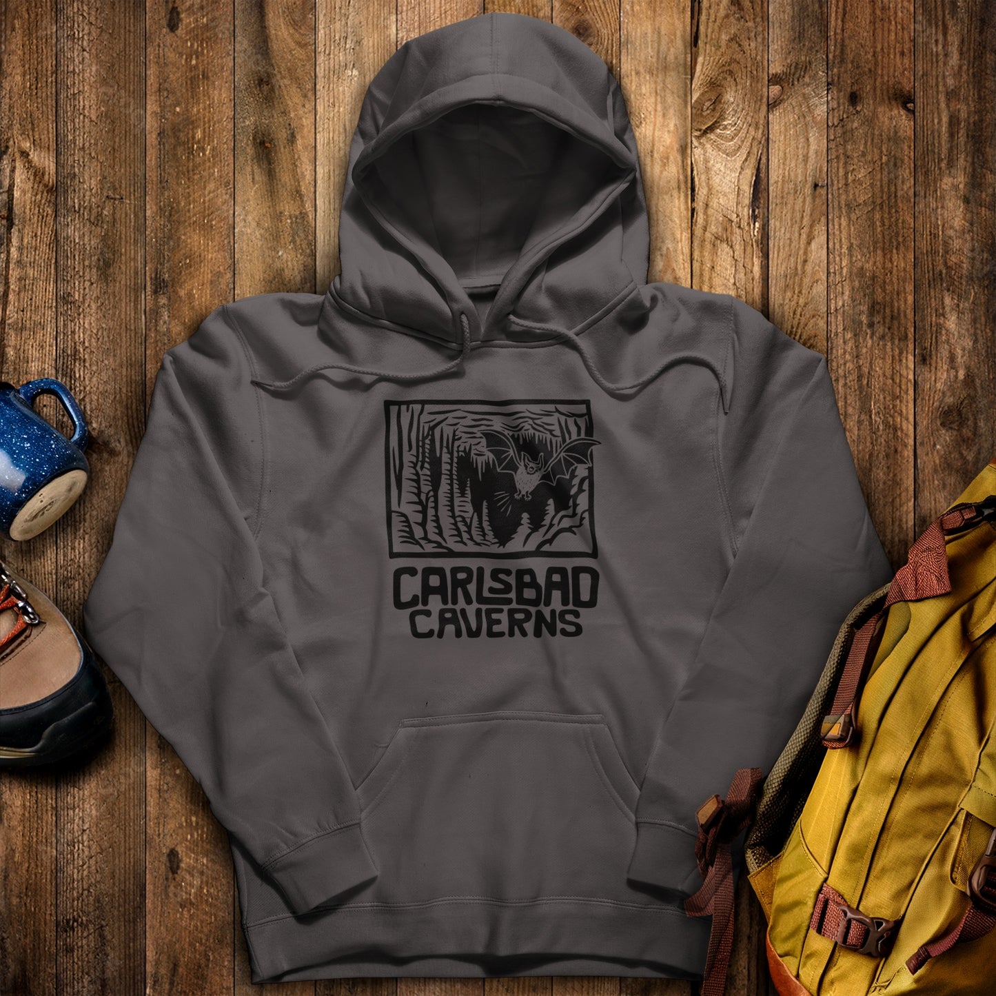 Carlsbad Caverns National Park Hoodie Charcoal Adventure and Outdoors Themed Hoodie