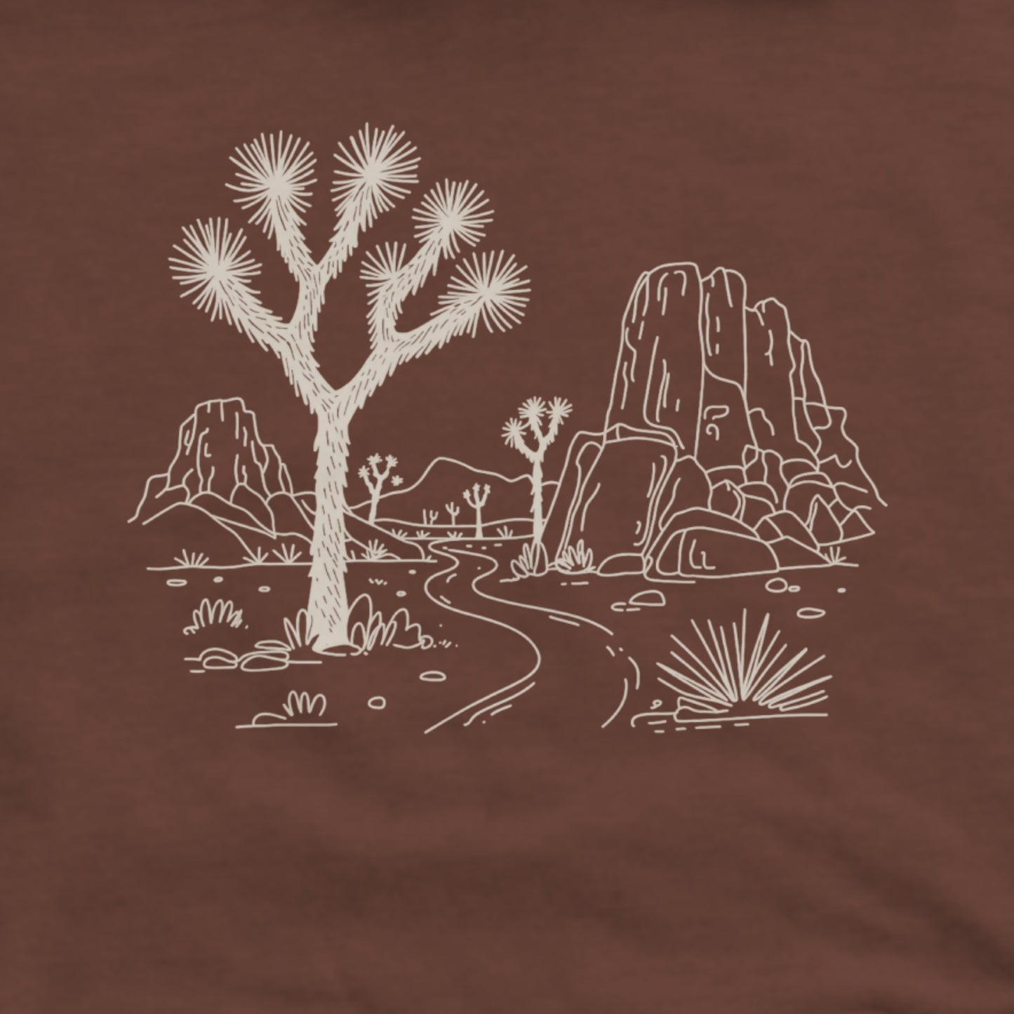Joshua Tree Doodle Hoodie Adventure and Outdoors Themed Hoodie