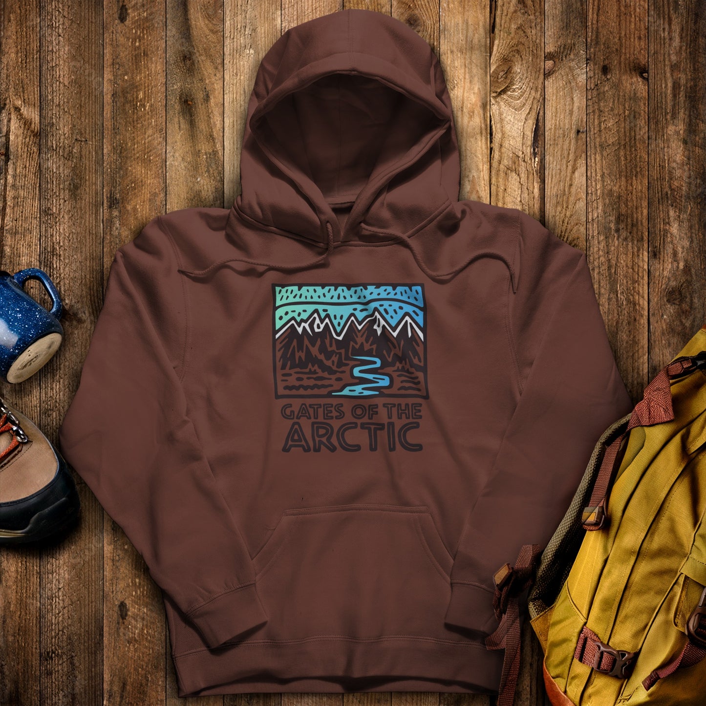 Gates of the Artic National Park Hoodie Cocoa Adventure and Outdoors Themed Hoodie