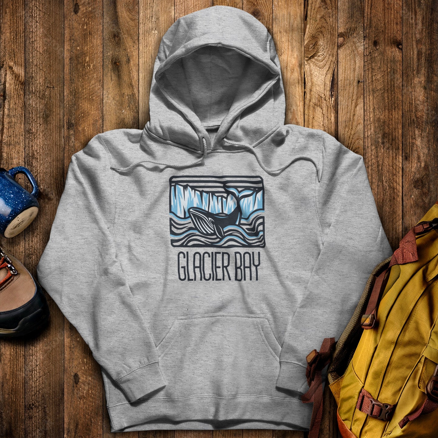 Glacier Bay National Park Hoodie Sport Grey Adventure and Outdoors Themed Hoodie