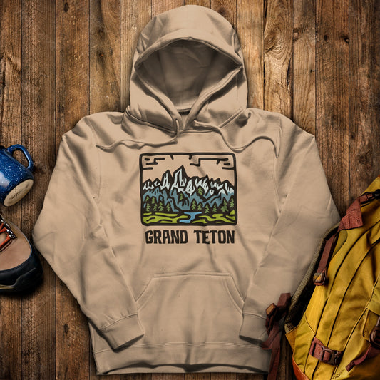 Grand Teton National Park Hoodie Sand Adventure and Outdoors Themed Hoodie