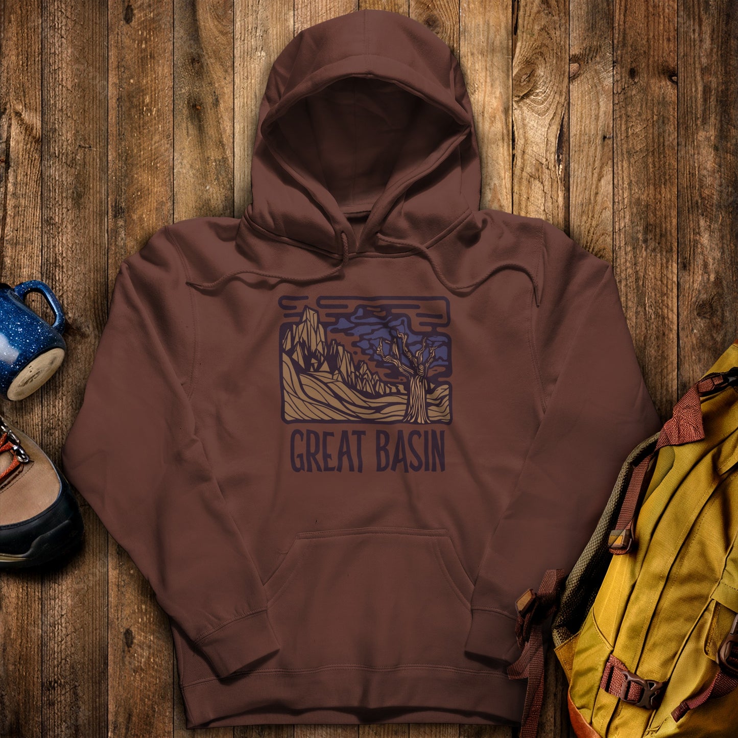 Great Basin National Park Hoodie Cocoa Adventure and Outdoors Themed Hoodie