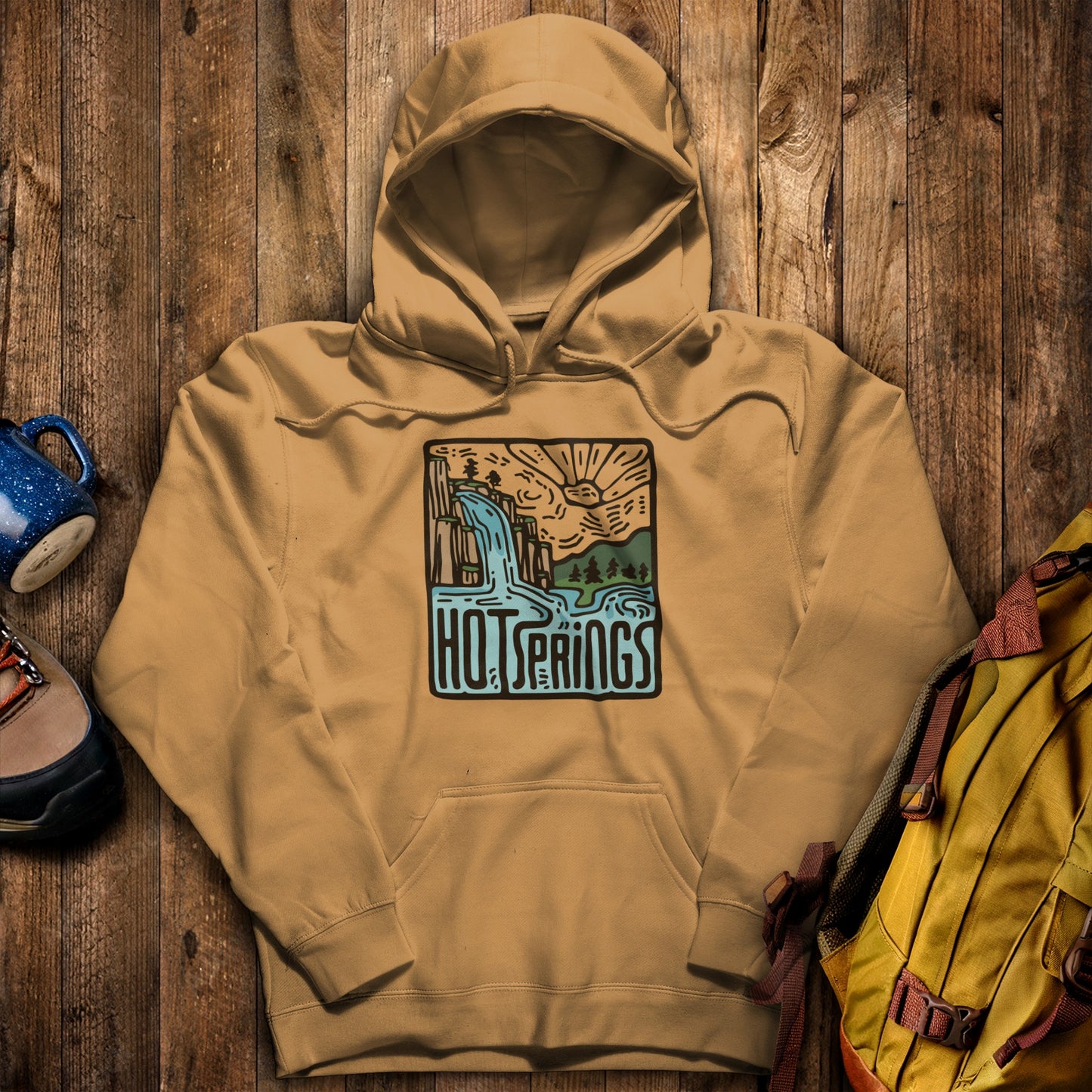 Hot Springs National Park Hoodie Mustard Adventure and Outdoors Themed Hoodie