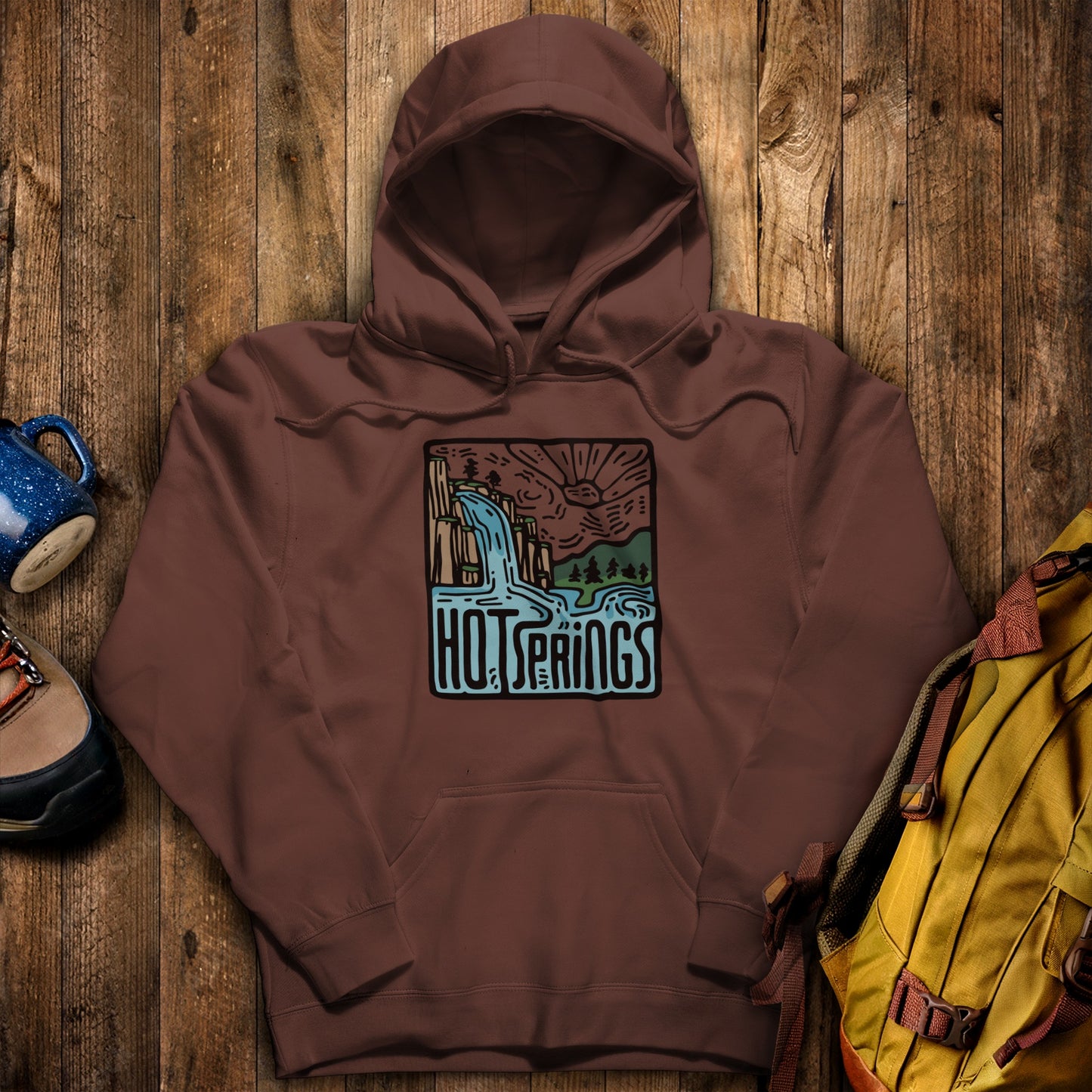 Hot Springs National Park Hoodie Cocoa Adventure and Outdoors Themed Hoodie