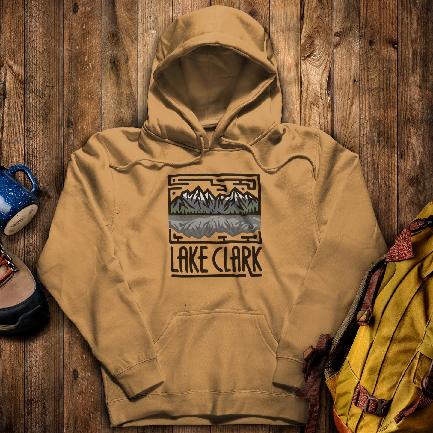 Lake Clark National Park Hoodie Mustard Adventure and Outdoors Themed Hoodie