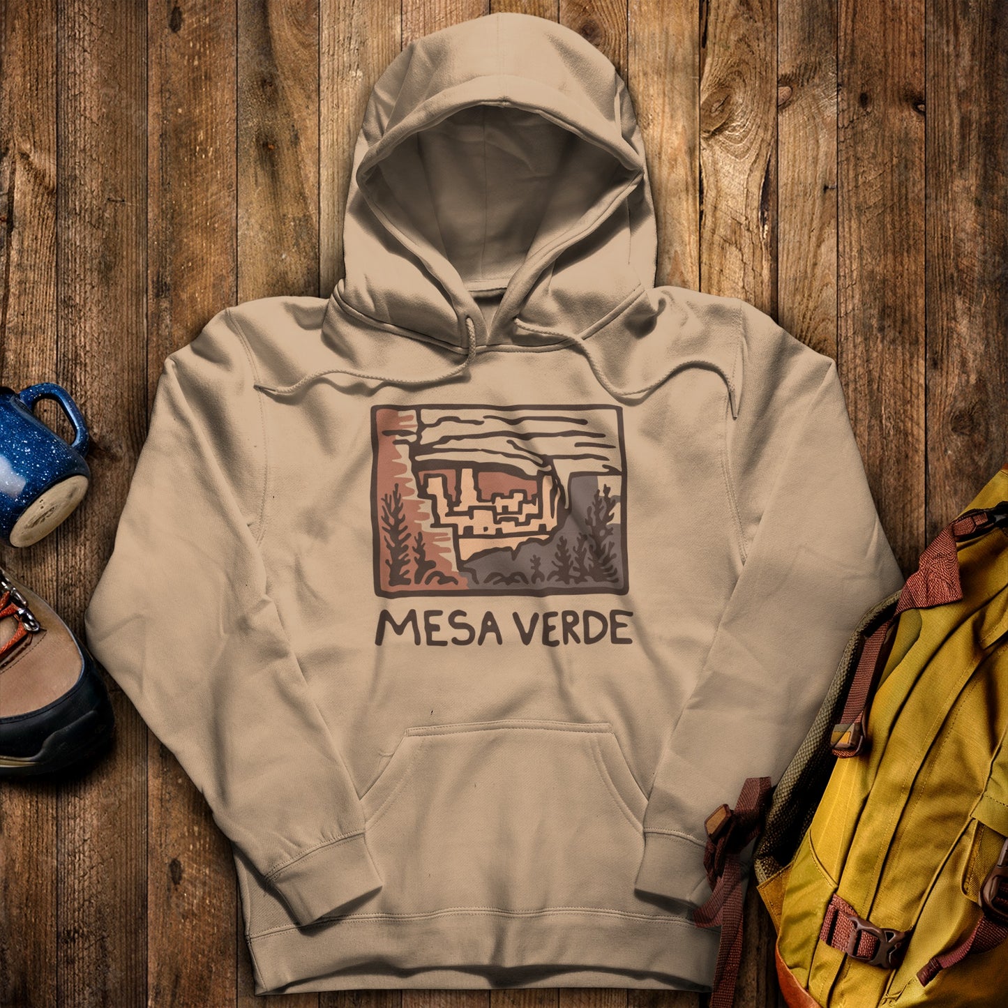 Mesa Verde National Park Hoodie Sand Adventure and Outdoors Themed Hoodie