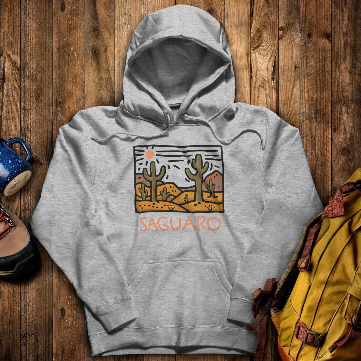 Saguaro National Park Hoodie Sport Grey Adventure and Outdoors Themed Hoodie
