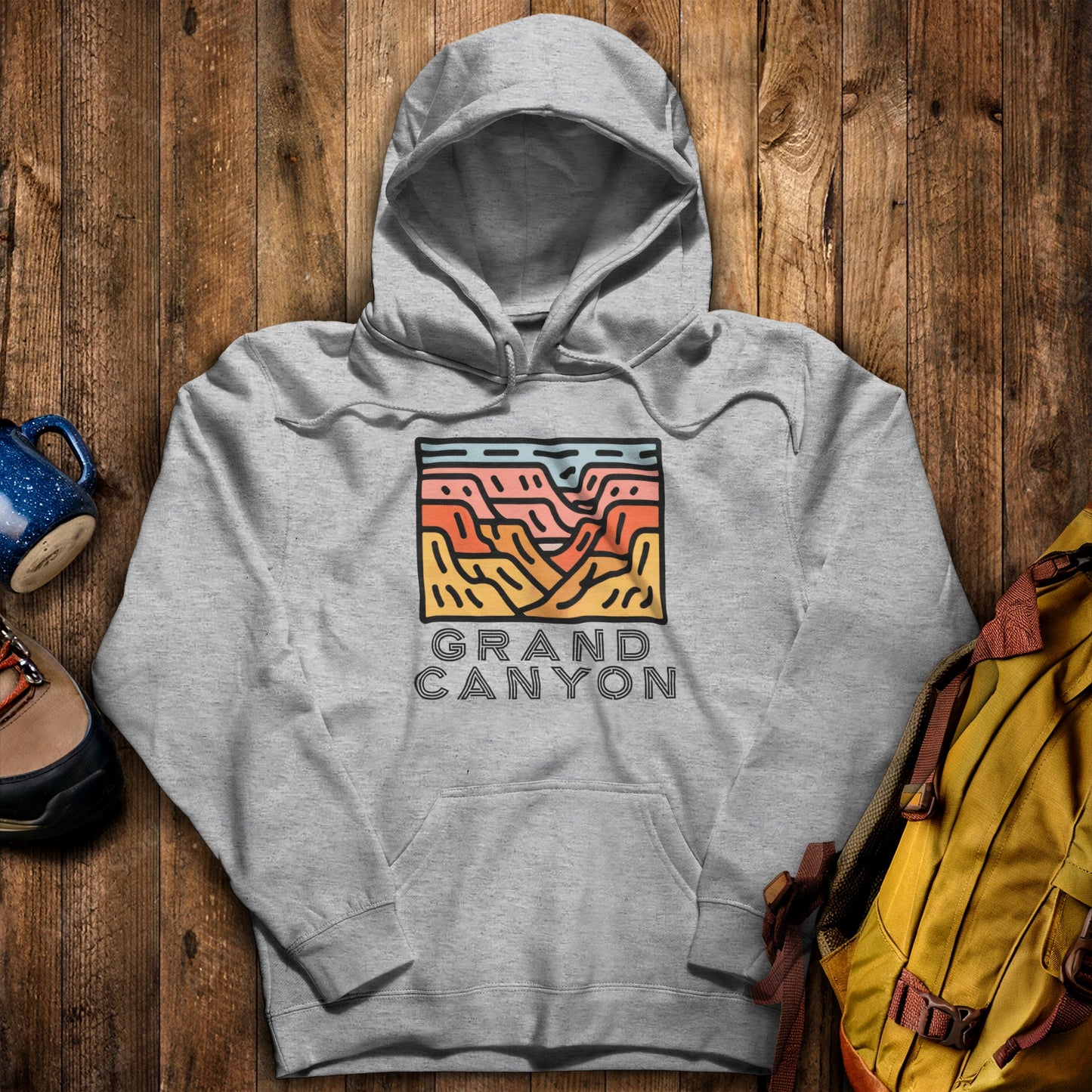 Grand Canyon National Park Hoodie Sport Grey Adventure and Outdoors Themed Hoodie
