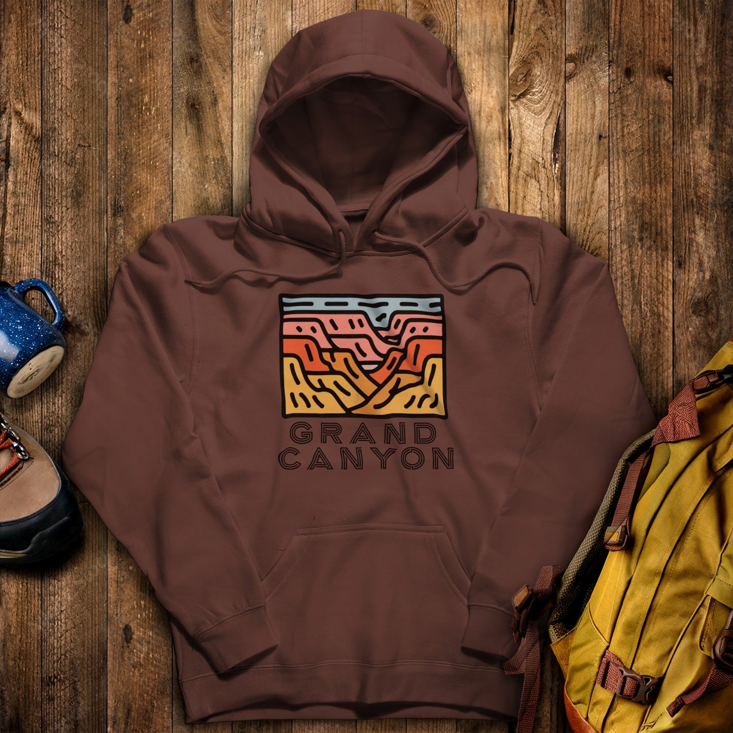 Grand Canyon National Park Hoodie Cocoa Adventure and Outdoors Themed Hoodie