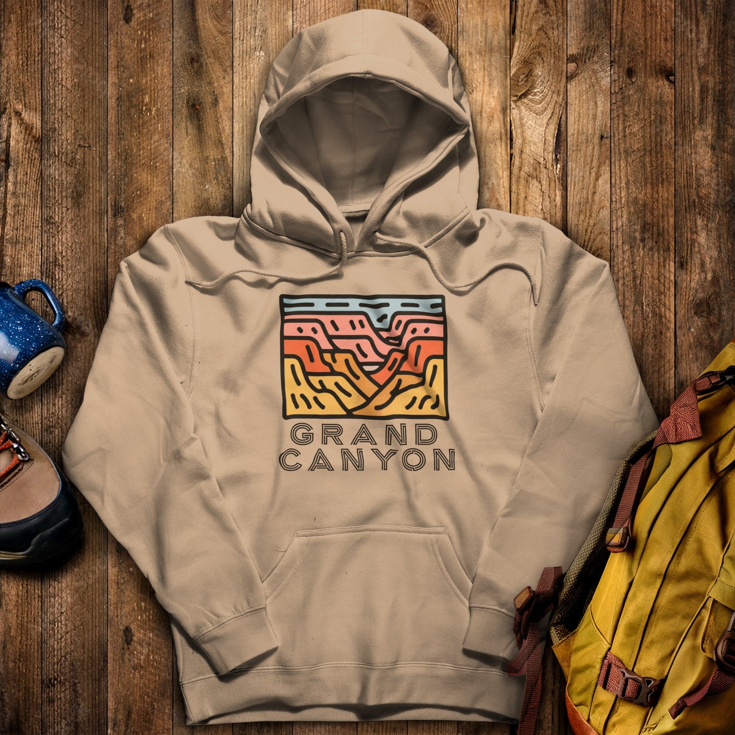 Grand Canyon National Park Hoodie Sand Adventure and Outdoors Themed Hoodie