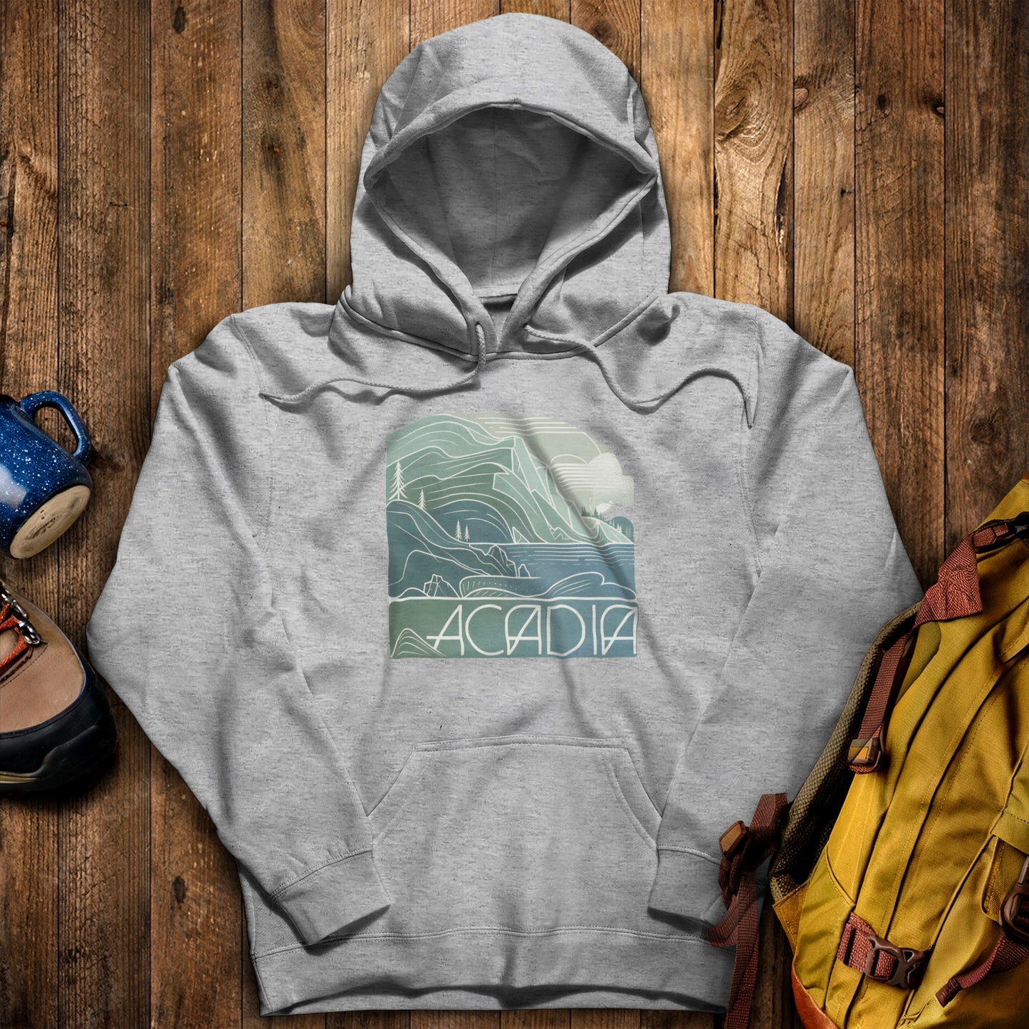 Acadia National Park Hoodie Sport Grey Adventure and Outdoors Themed Hoodie