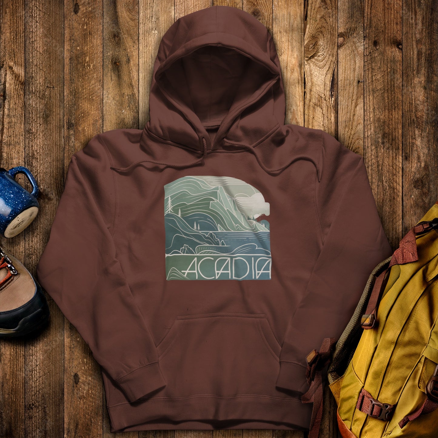 Acadia National Park Hoodie Cocoa Adventure and Outdoors Themed Hoodie