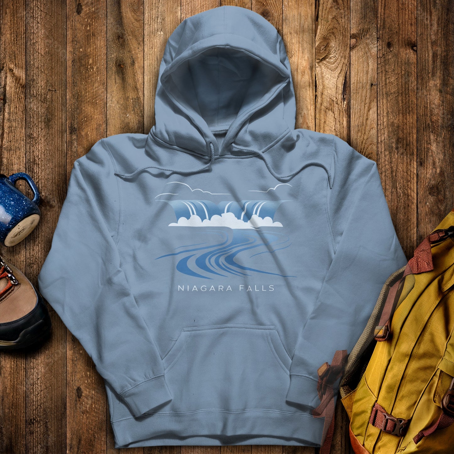 Niagara Falls Hoodie Stone Blue Adventure and Outdoors Themed Hoodie