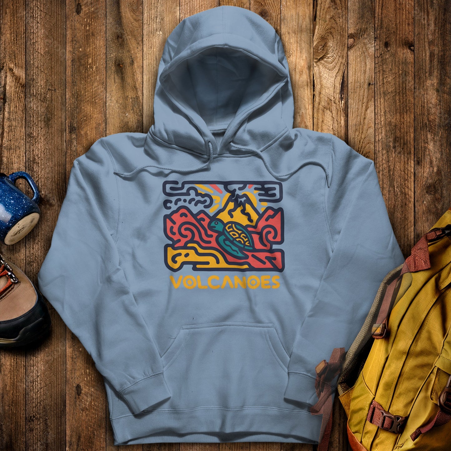 Hawai'i Volcanoes National Park Hoodie Stone Blue Adventure and Outdoors Themed Hoodie