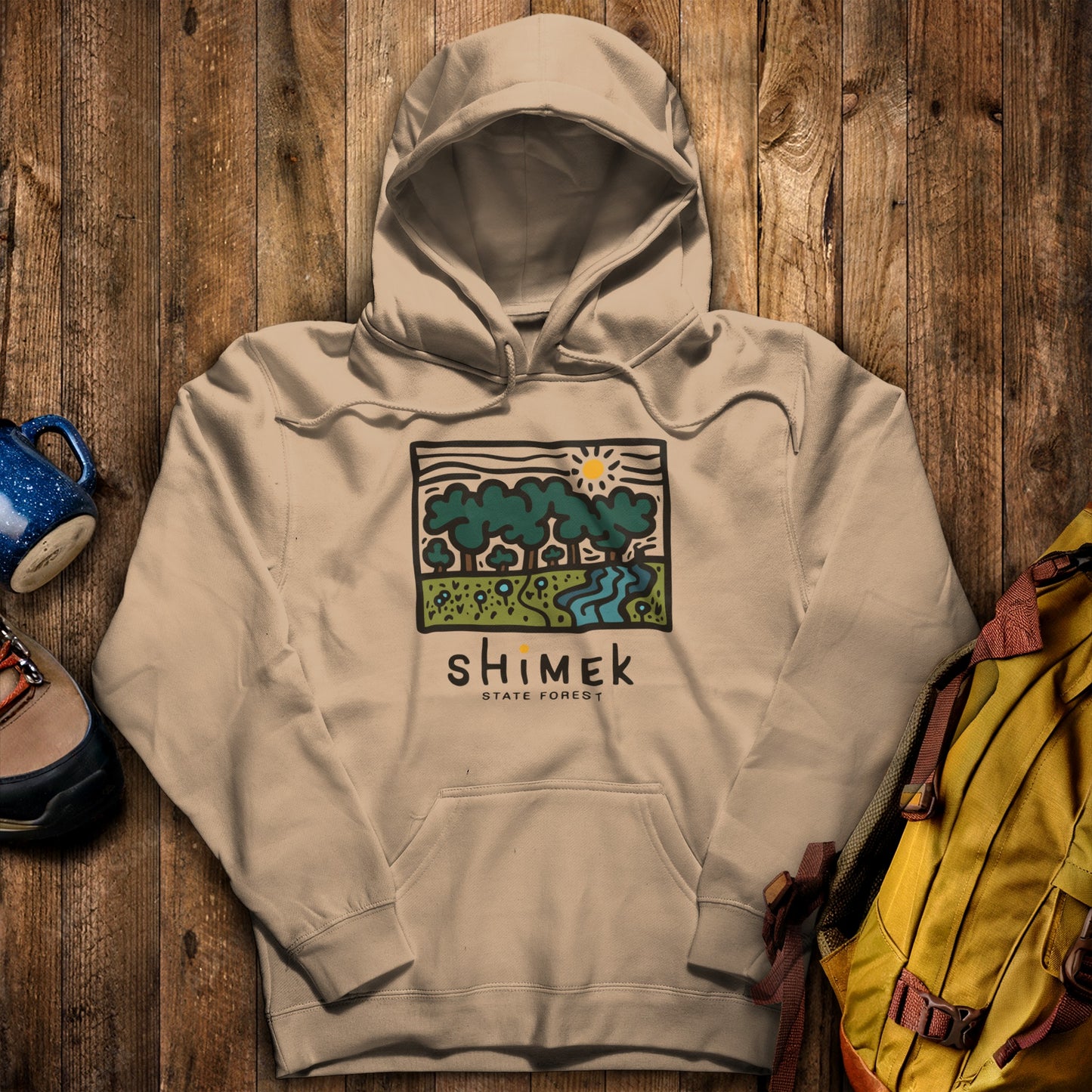 Shimek State Forest Hoodie Sand Adventure and Outdoors Themed Hoodie
