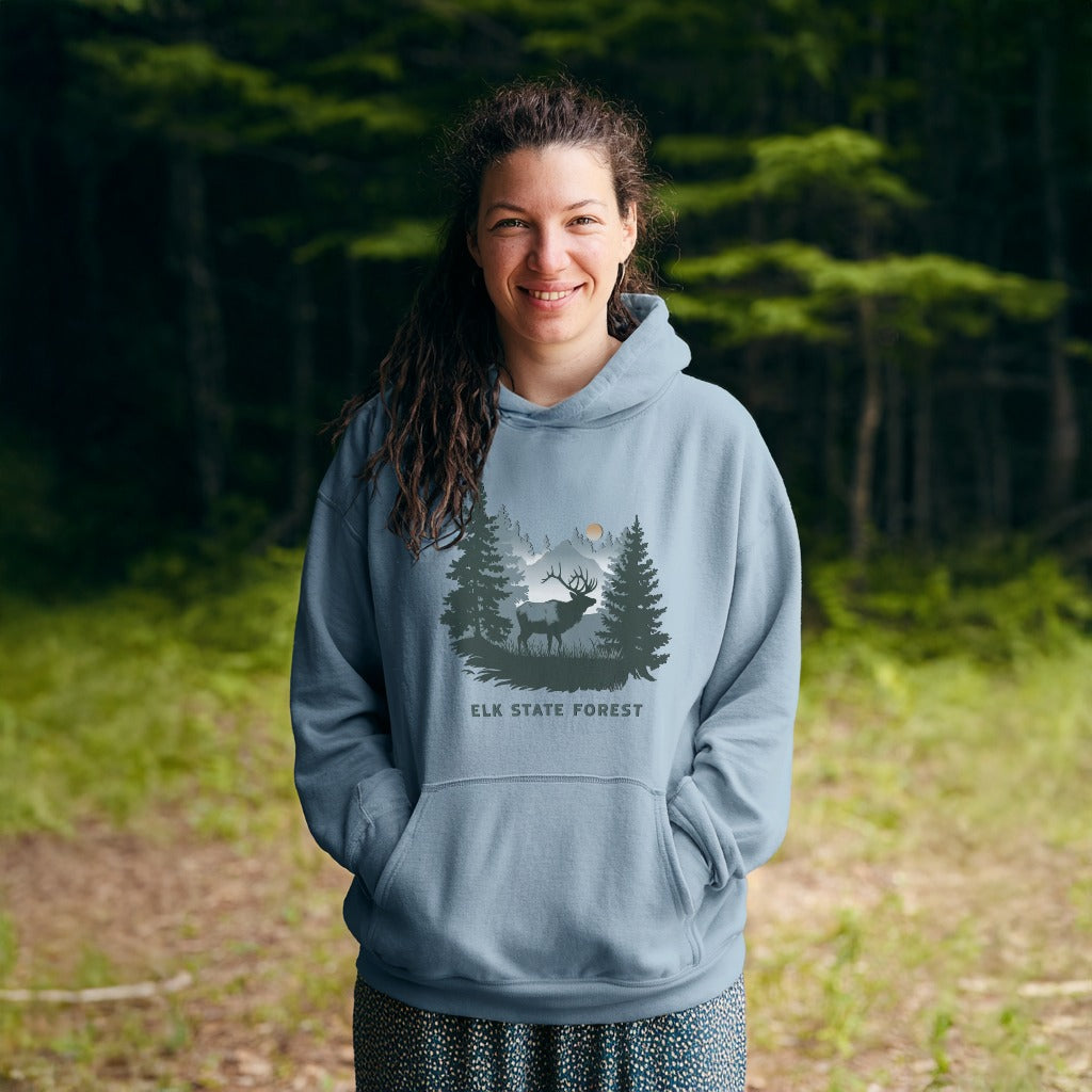 Elk State Forest Hoodie Adventure and Outdoors Themed Hoodie