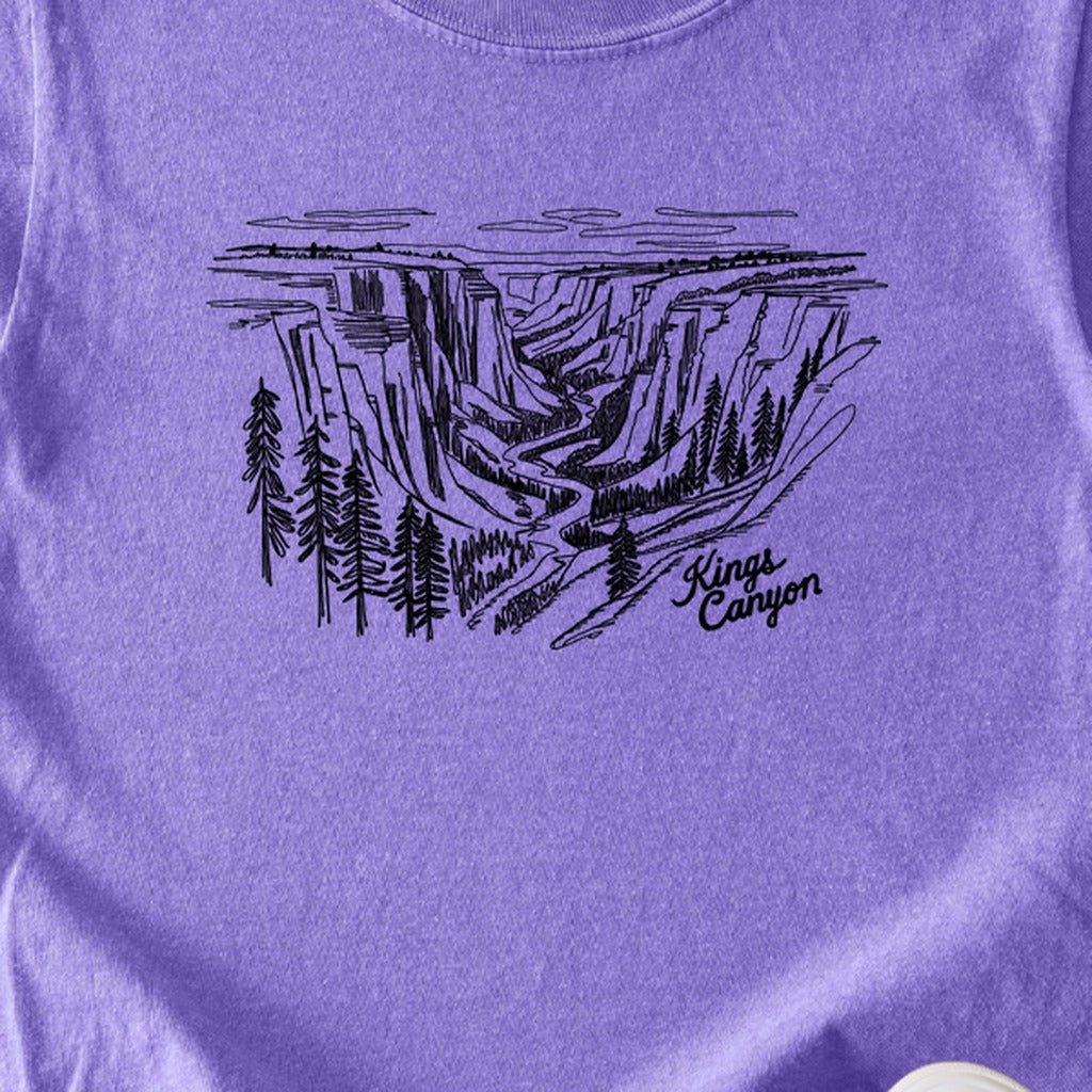 Kings Canyon Line Drawing Kids Cotton T-Shirt