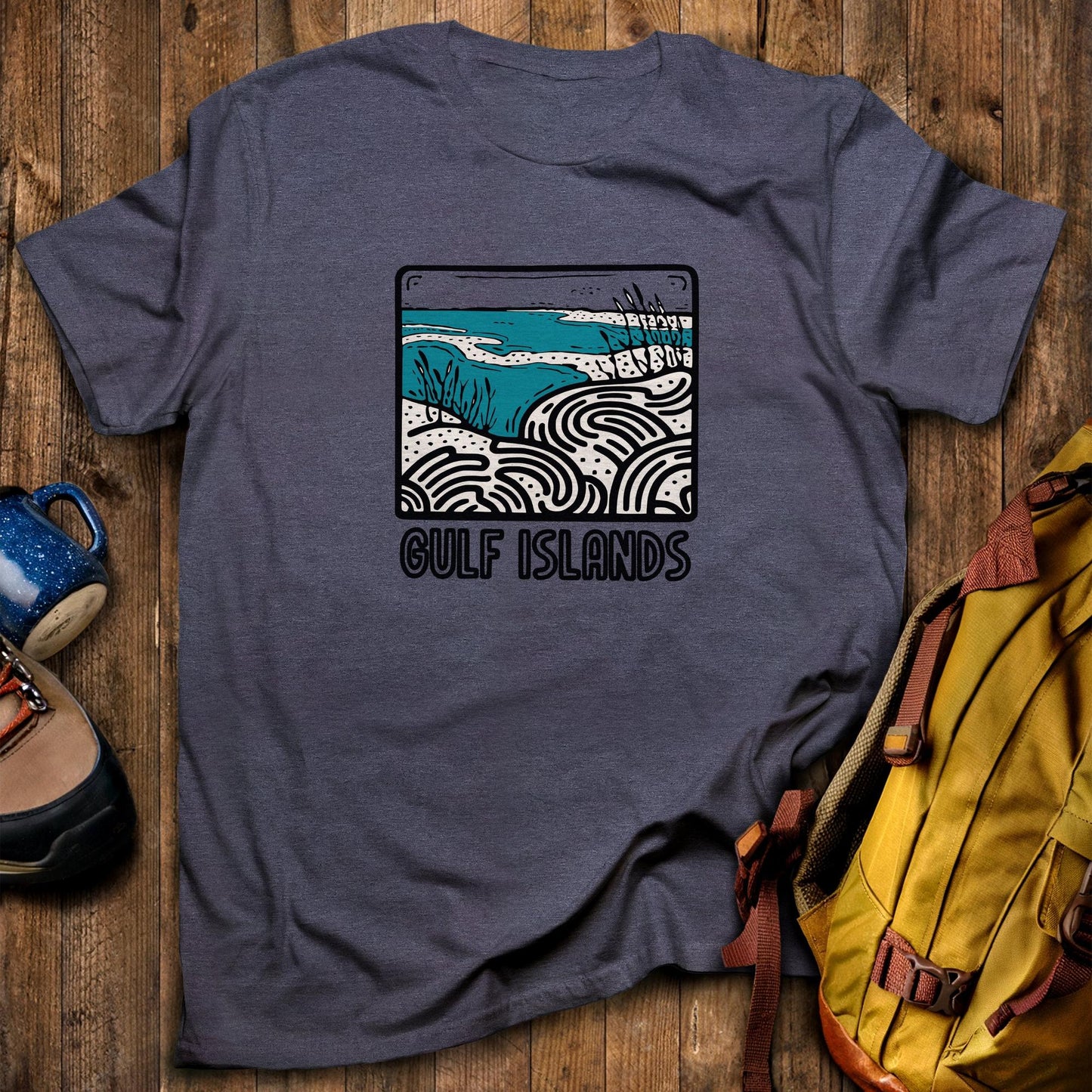 Gulf Islands National Seashore T-Shirt Heather Navy Adventure and Outdoors Themed T-Shirt