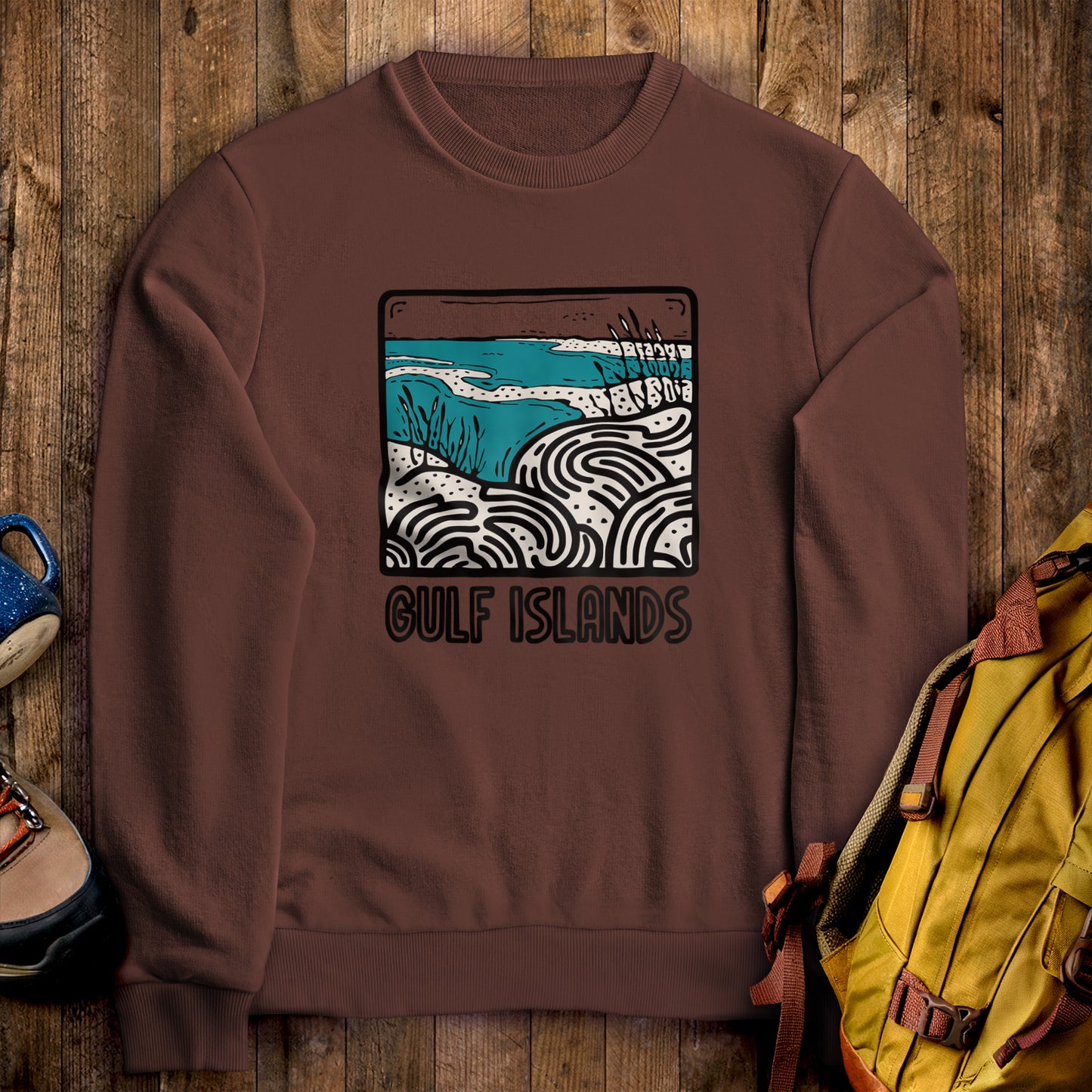 Gulf Islands National Seashore Crewneck Sweatshirt Cocoa Adventure and Outdoors Themed Sweatshirt