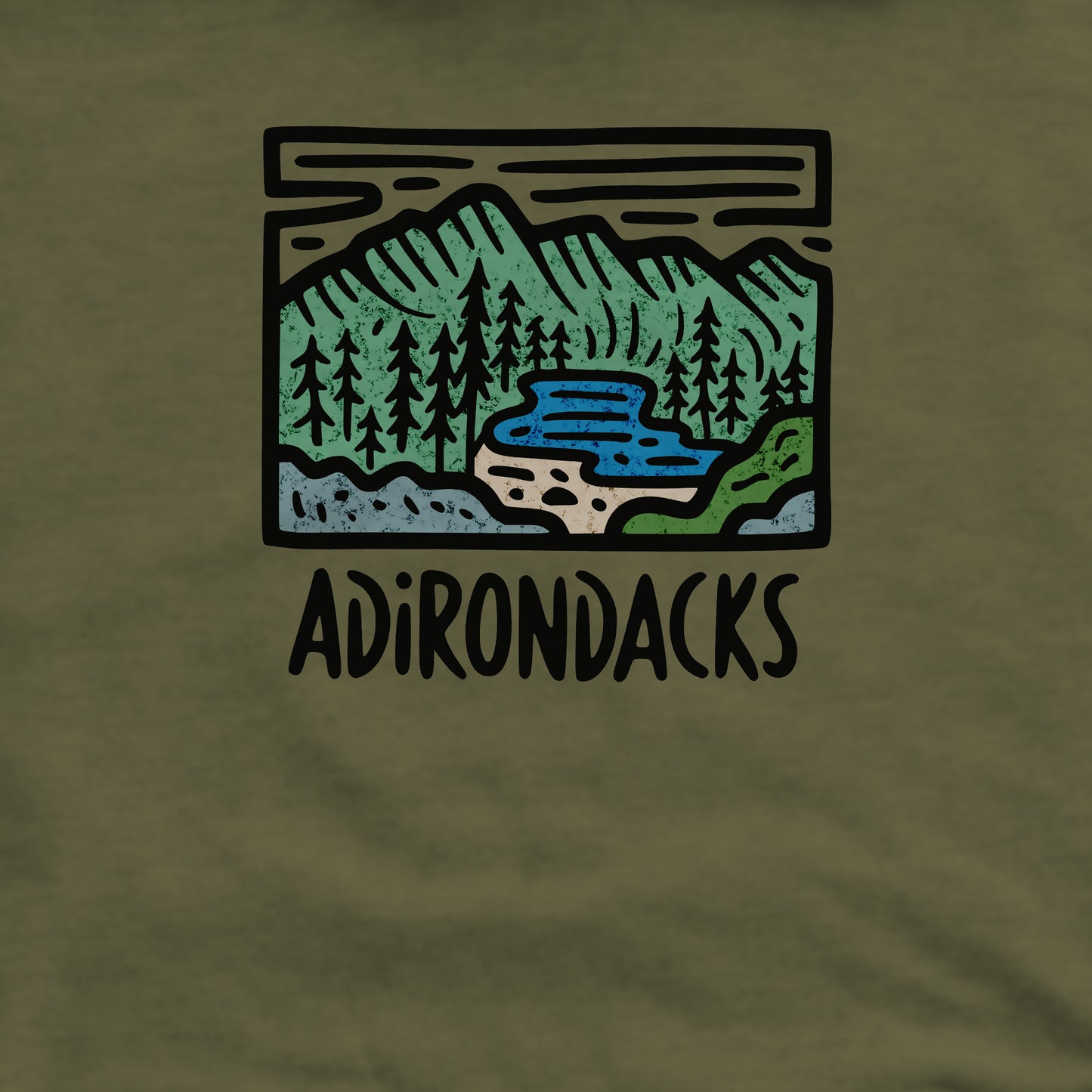 Adirondack Mountains Crewneck Sweatshirt Adventure and Outdoors Themed Sweatshirt