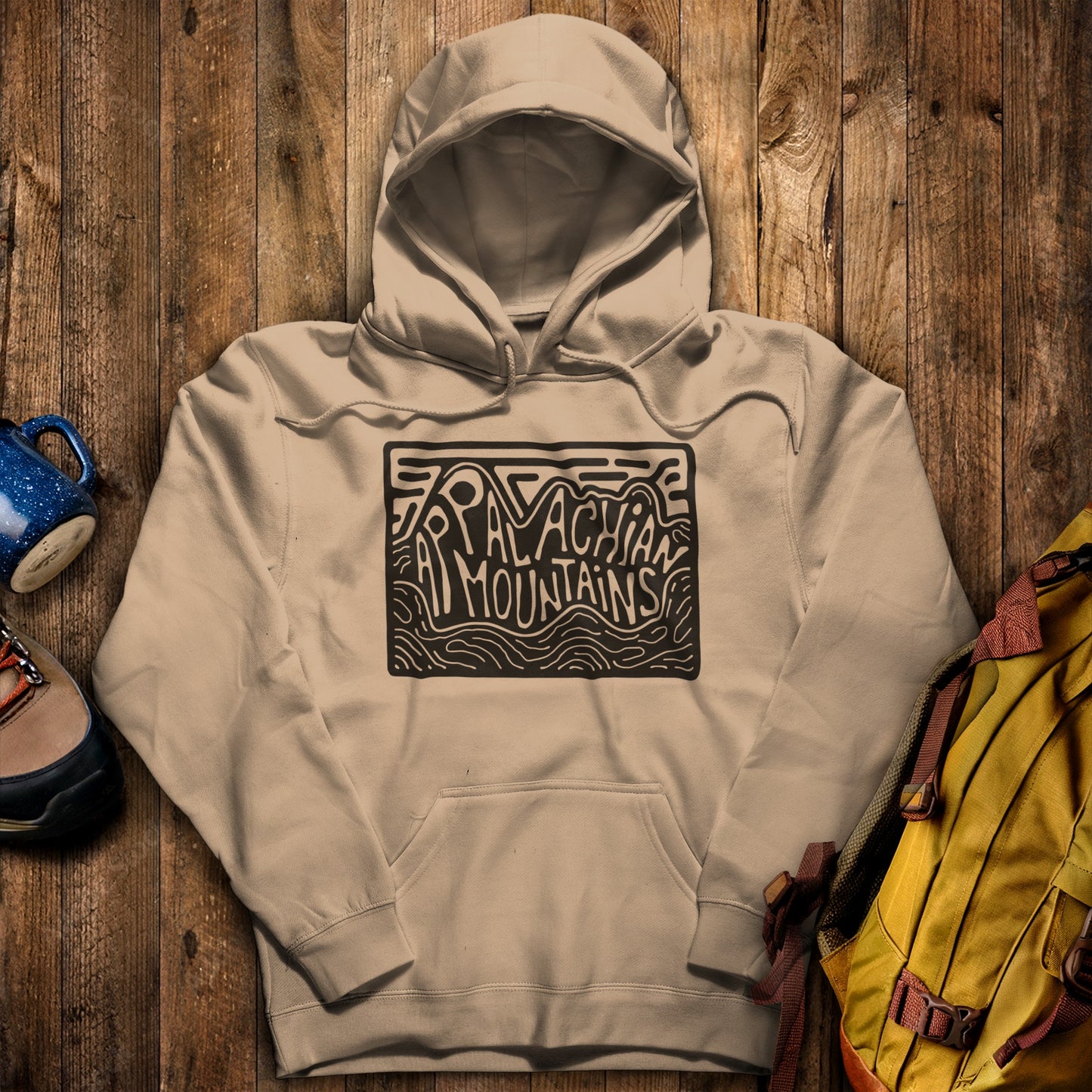 Appalachian Mountains Hoodie Sand Adventure and Outdoors Themed Hoodie