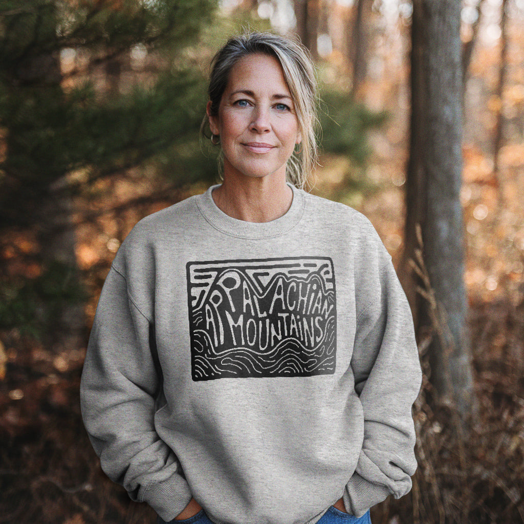 Appalachian Mountains Crewneck Sweatshirt Adventure and Outdoors Themed Sweatshirt