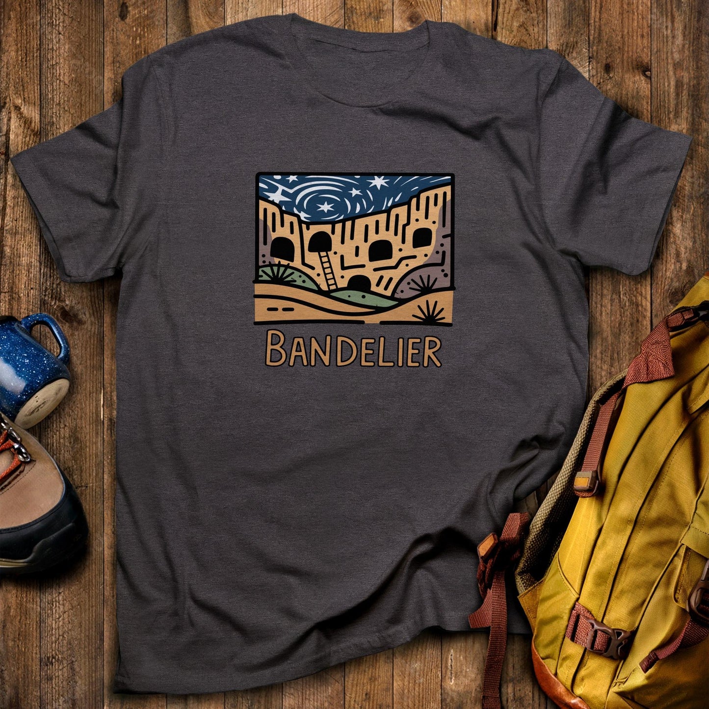 Bandelier National Monument T-Shirt Dark Heather Adventure and Outdoors Themed T-Shirt