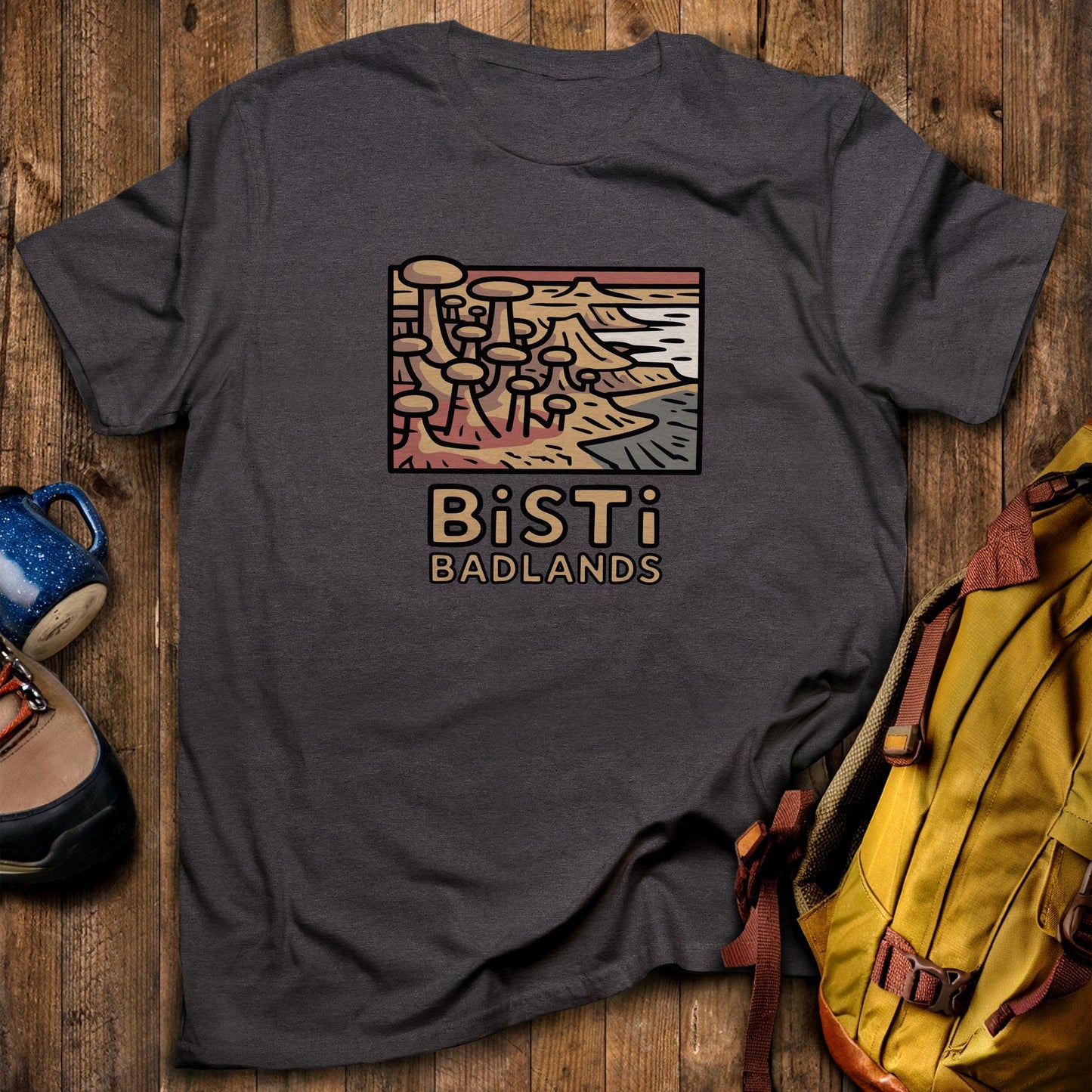 Bisti Badlands T-Shirt Dark Heather Adventure and Outdoors Themed T-Shirt