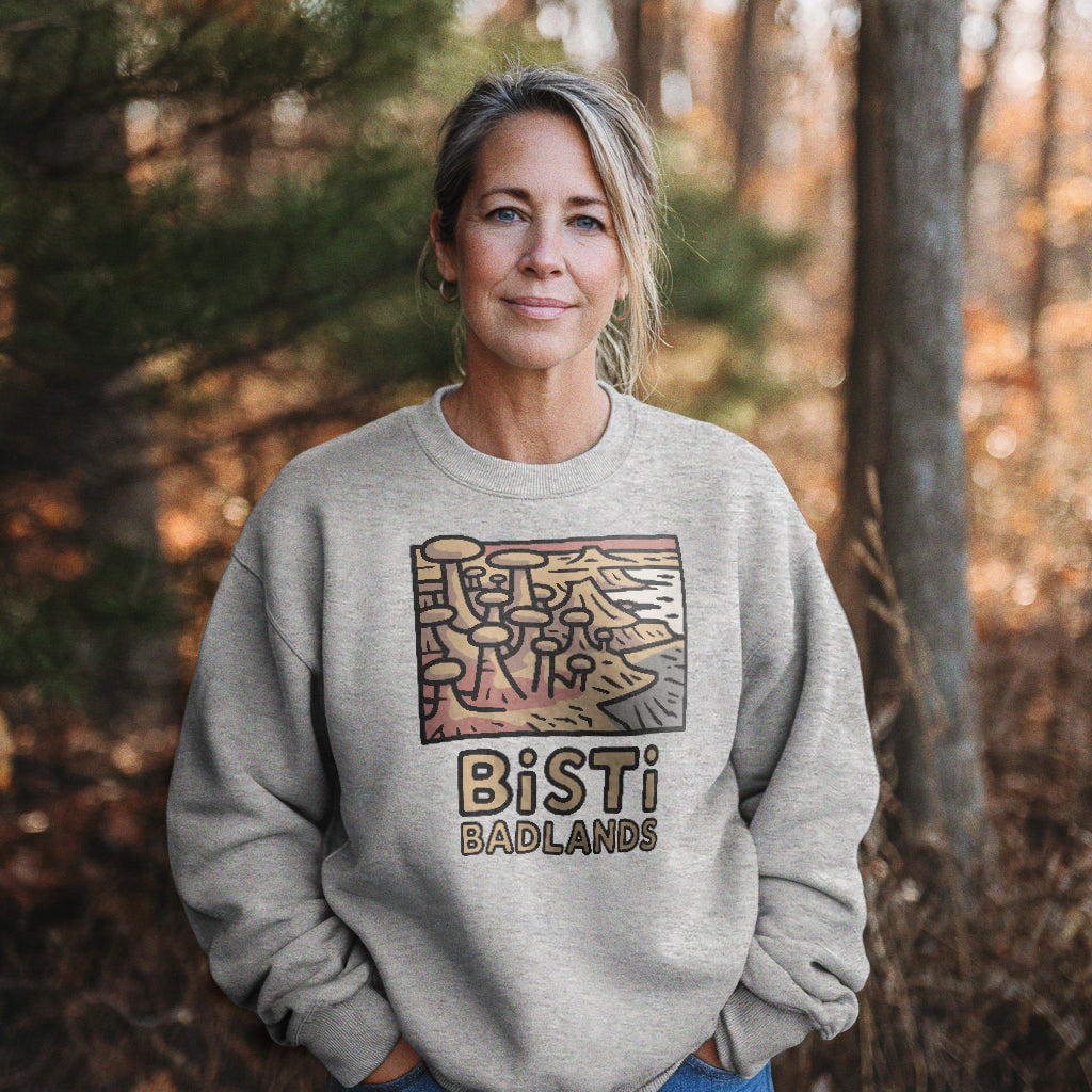 Bisti Badlands Crewneck Sweatshirt Adventure and Outdoors Themed Sweatshirt
