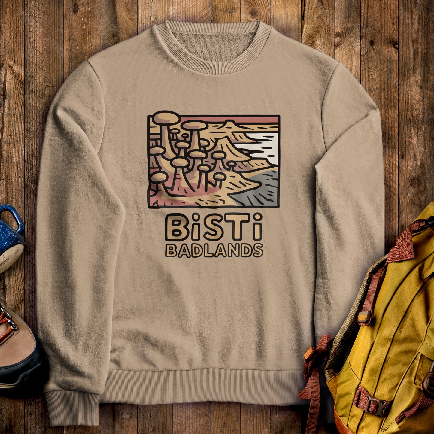 Bisti Badlands Crewneck Sweatshirt Sand Adventure and Outdoors Themed Sweatshirt